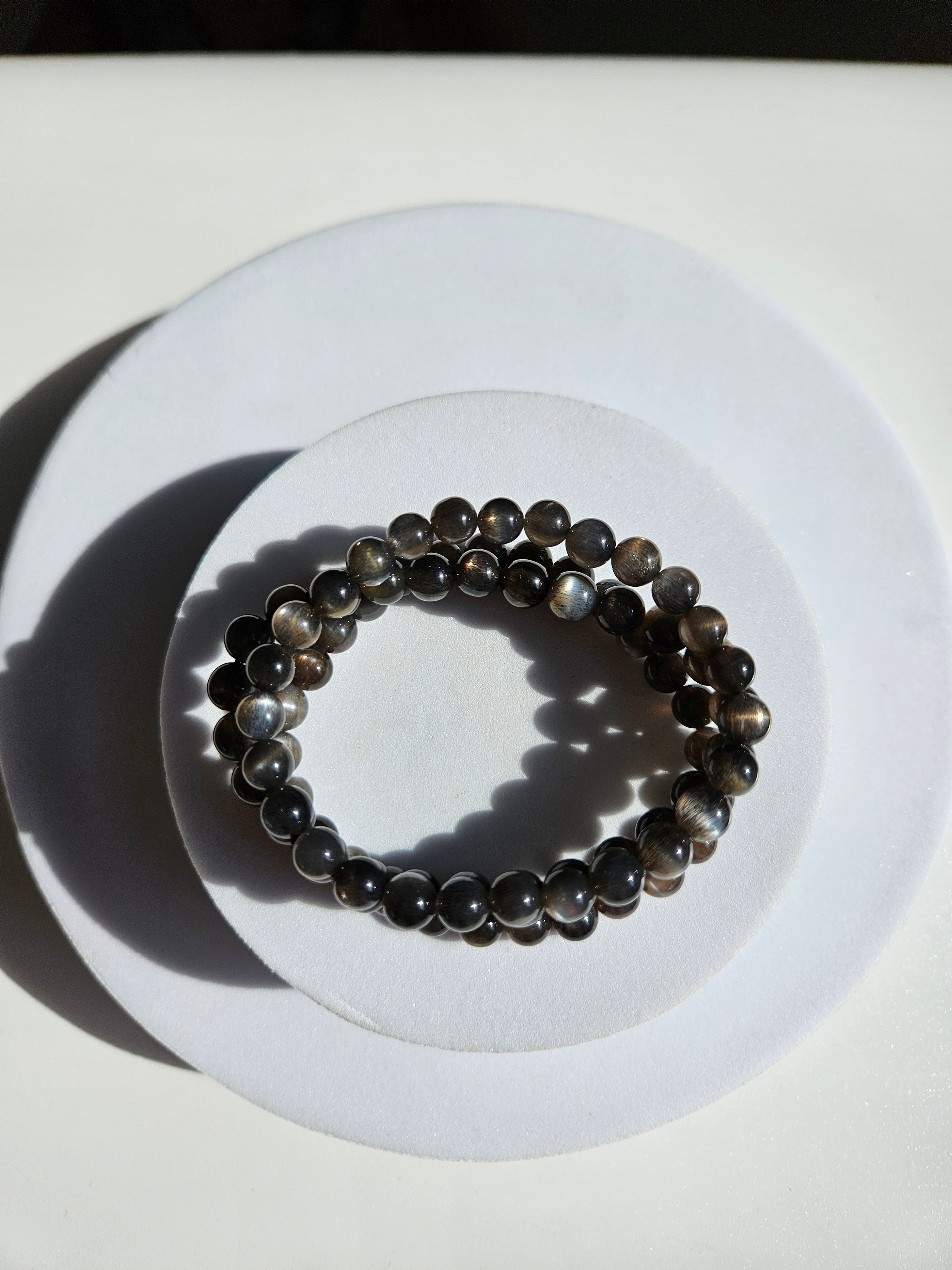 Black Sunstone bracelet | 5mm