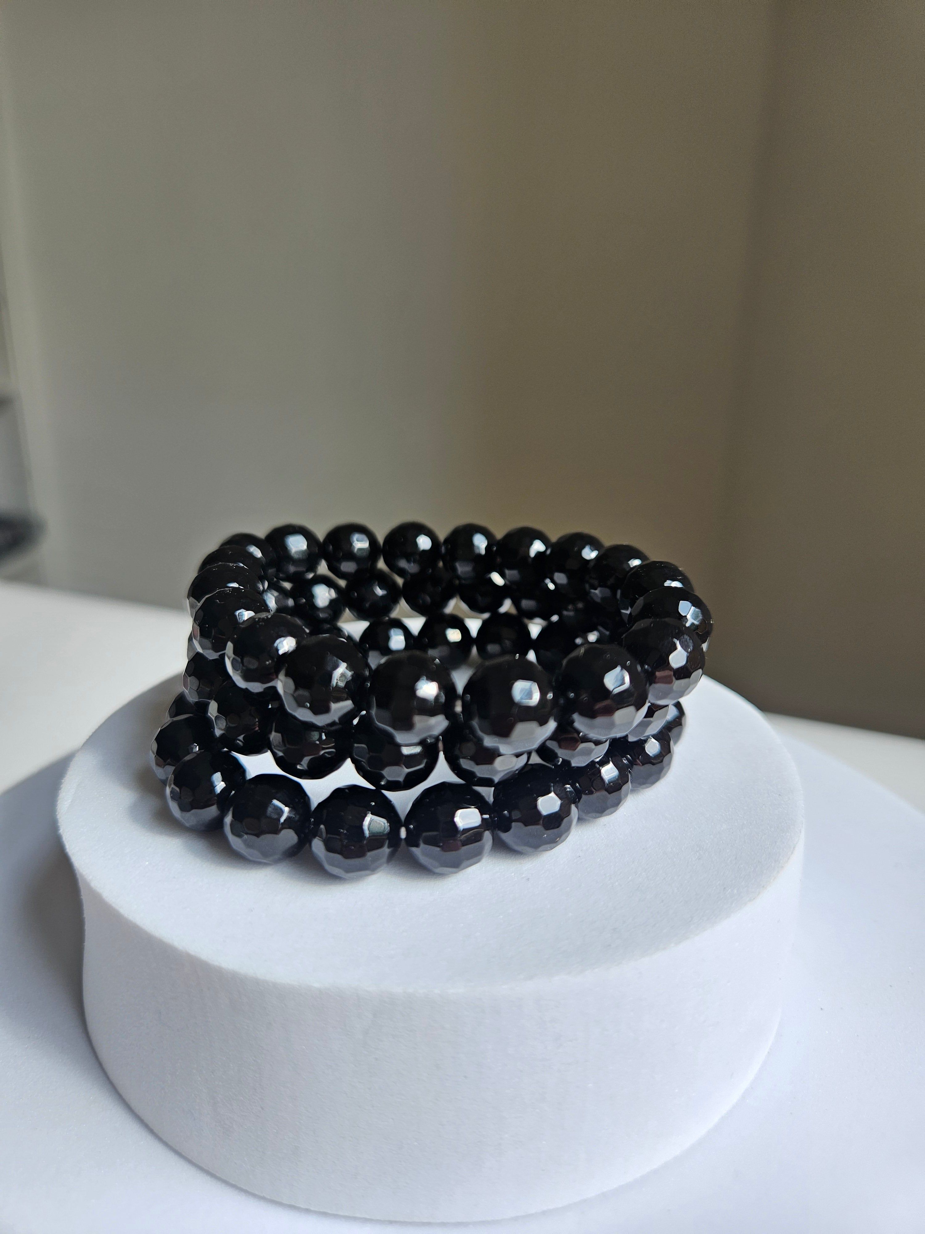 Obsidian Faceted bracelet |10mm