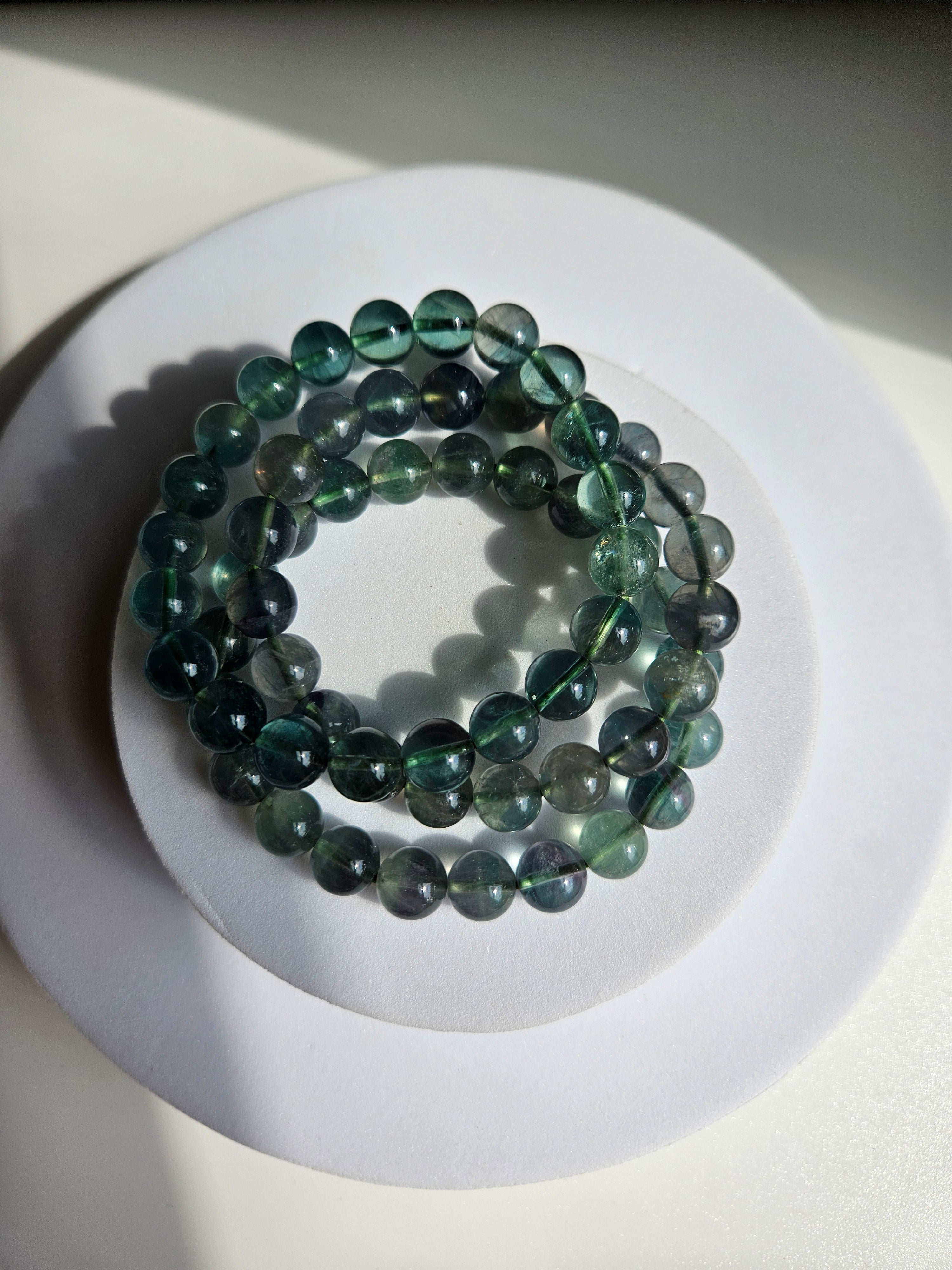 Fluorite Bead Bracelet | 9mm