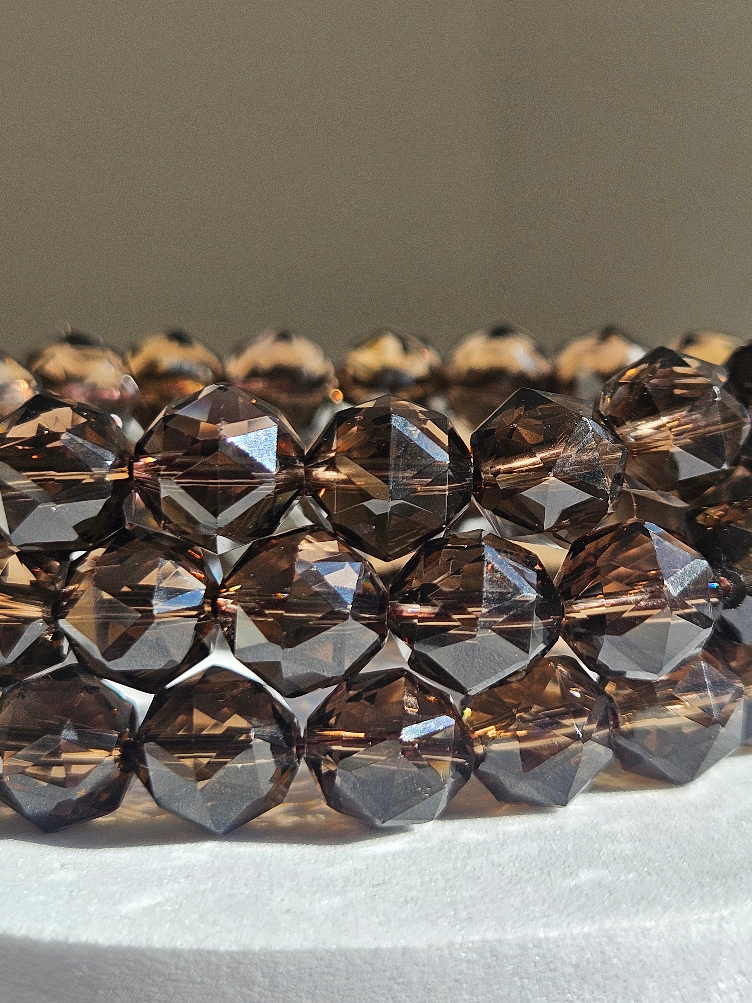 Smoky Quartz Faceted bracelet | 10mm