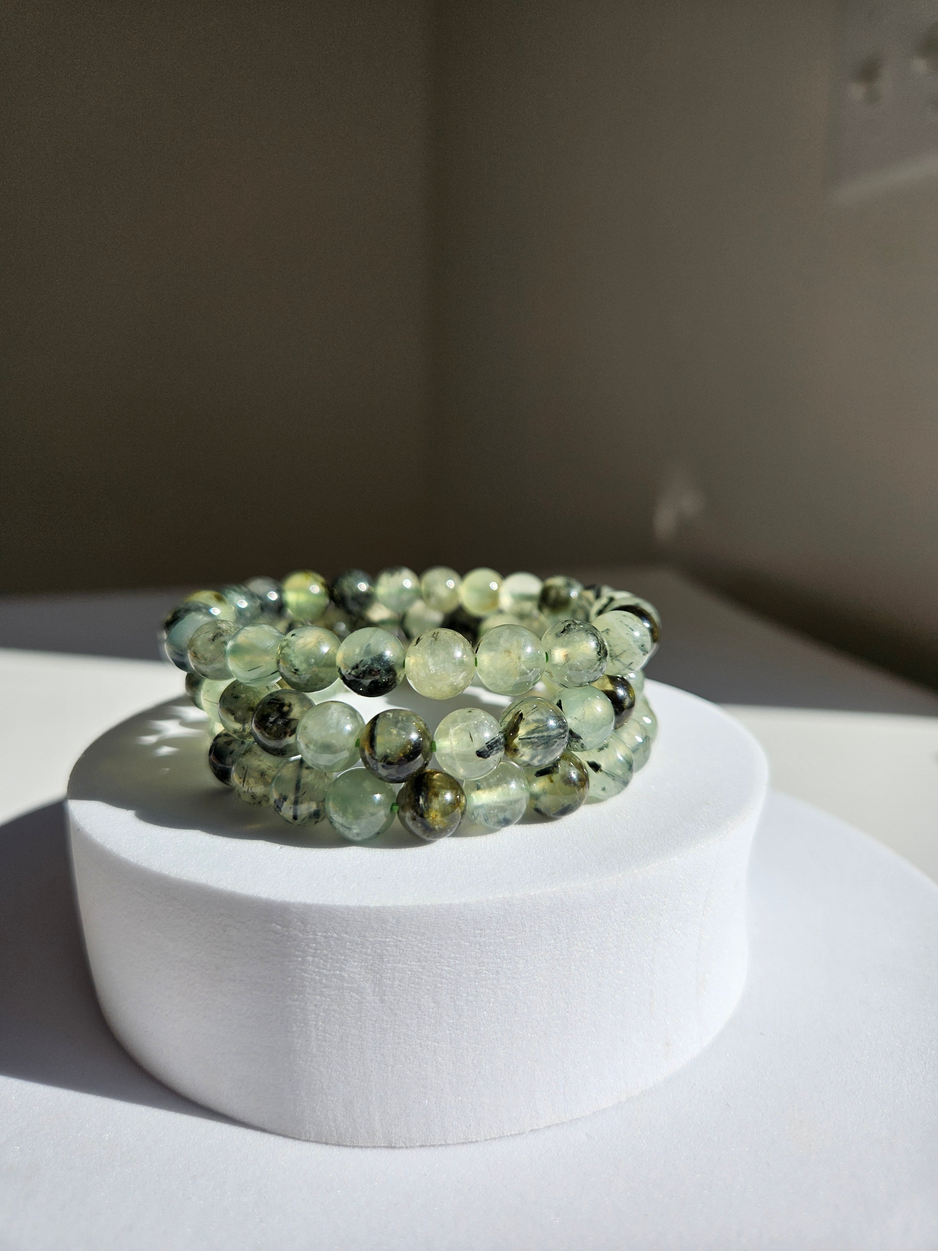 Prehnite with Epidote bracelet | 8mm