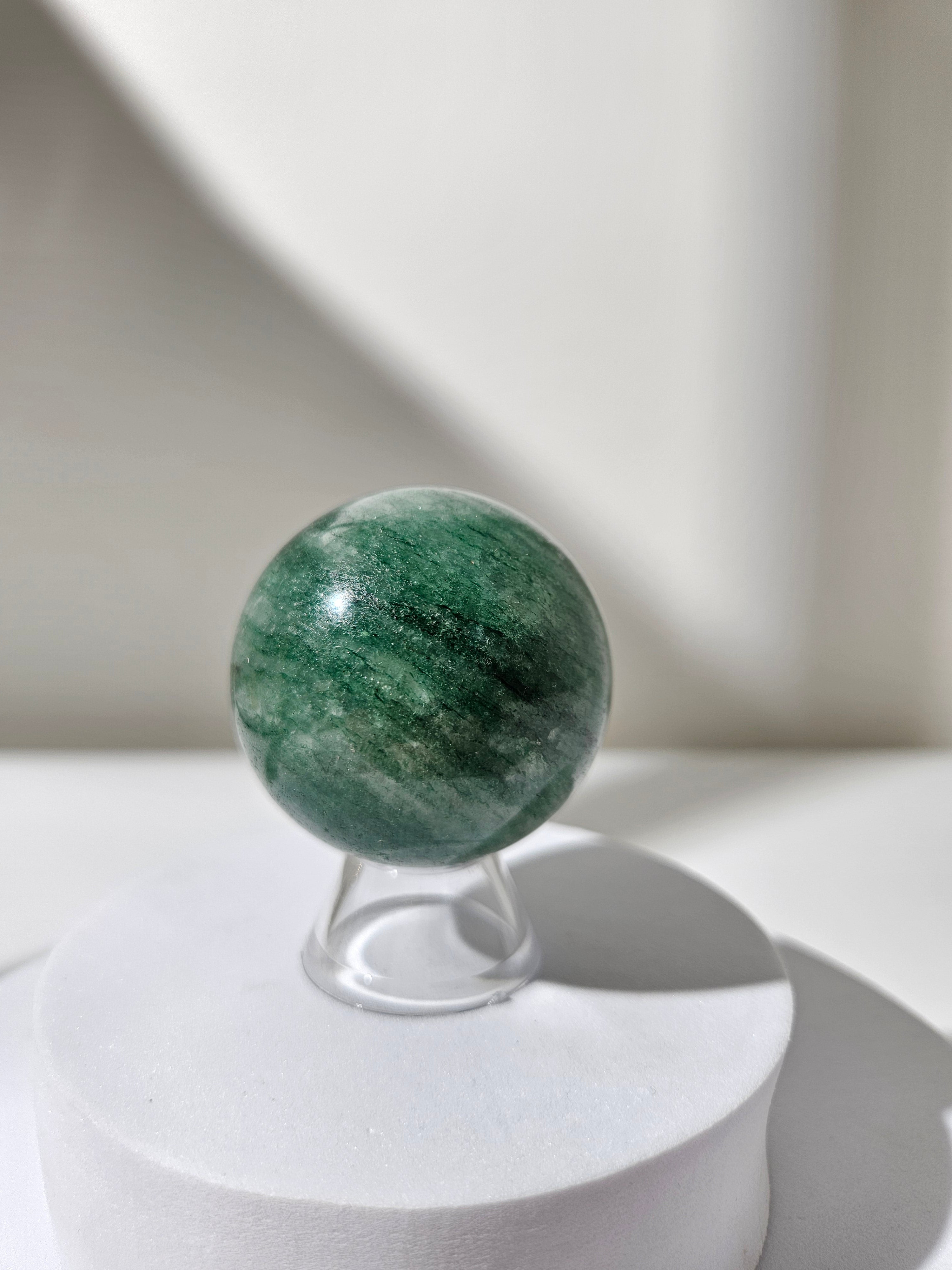 Fuchsite in Quartz Sphere 003