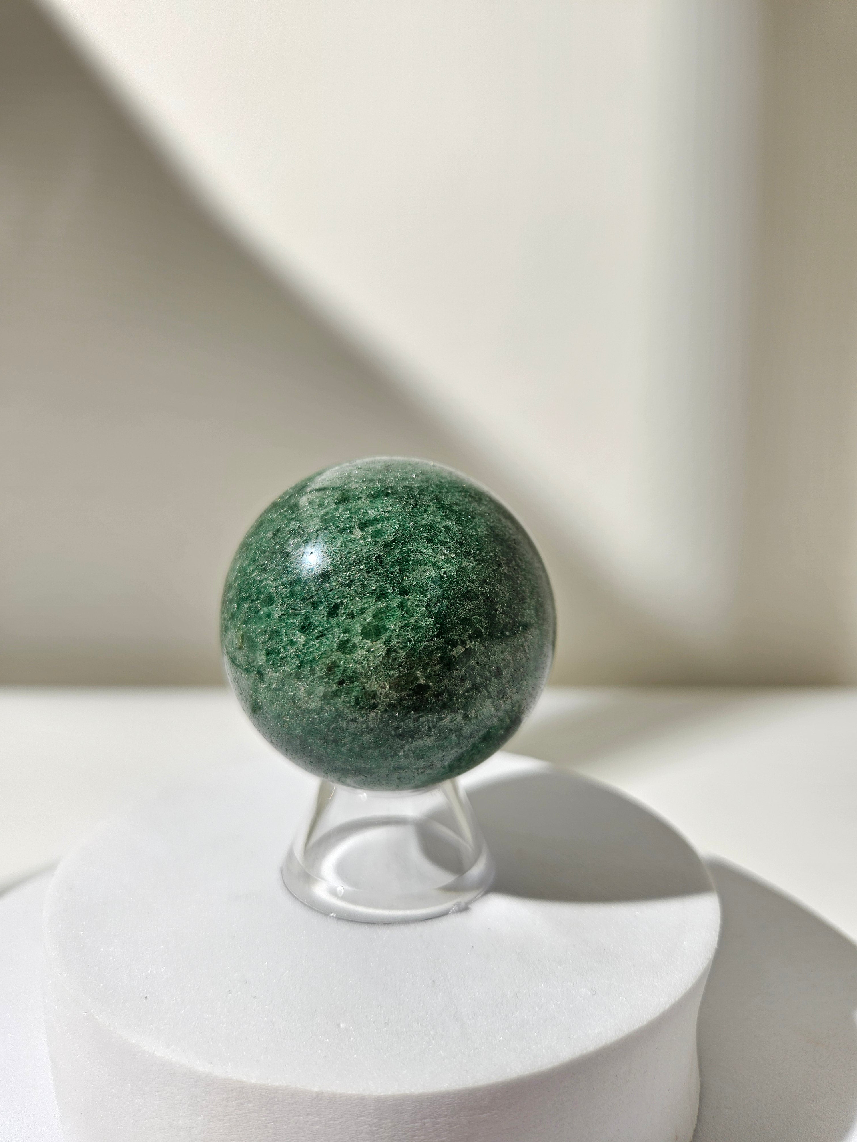 Fuchsite in Quartz Sphere 010