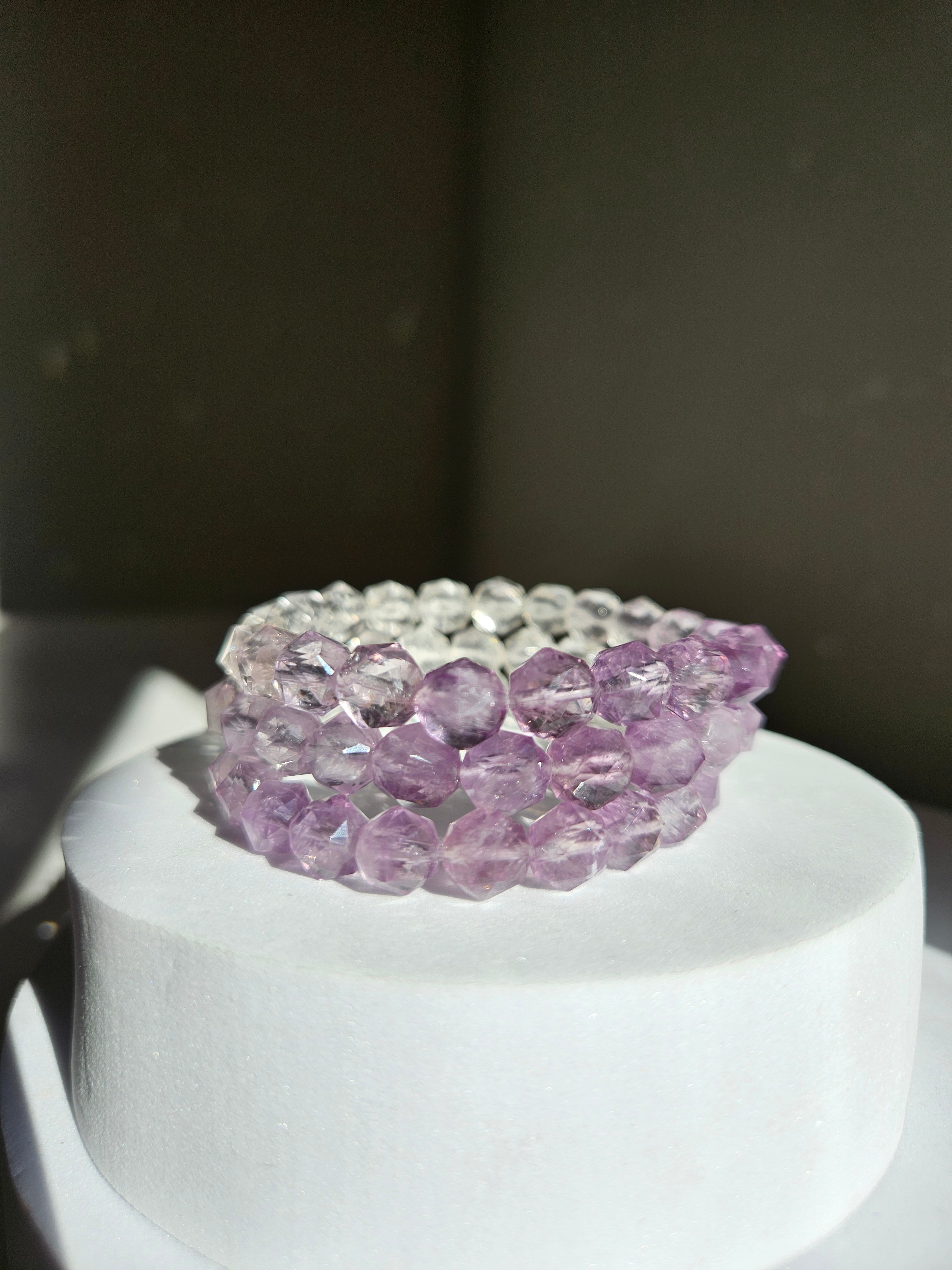 Ombre Amethyst Faceted Bracelet | 8mm