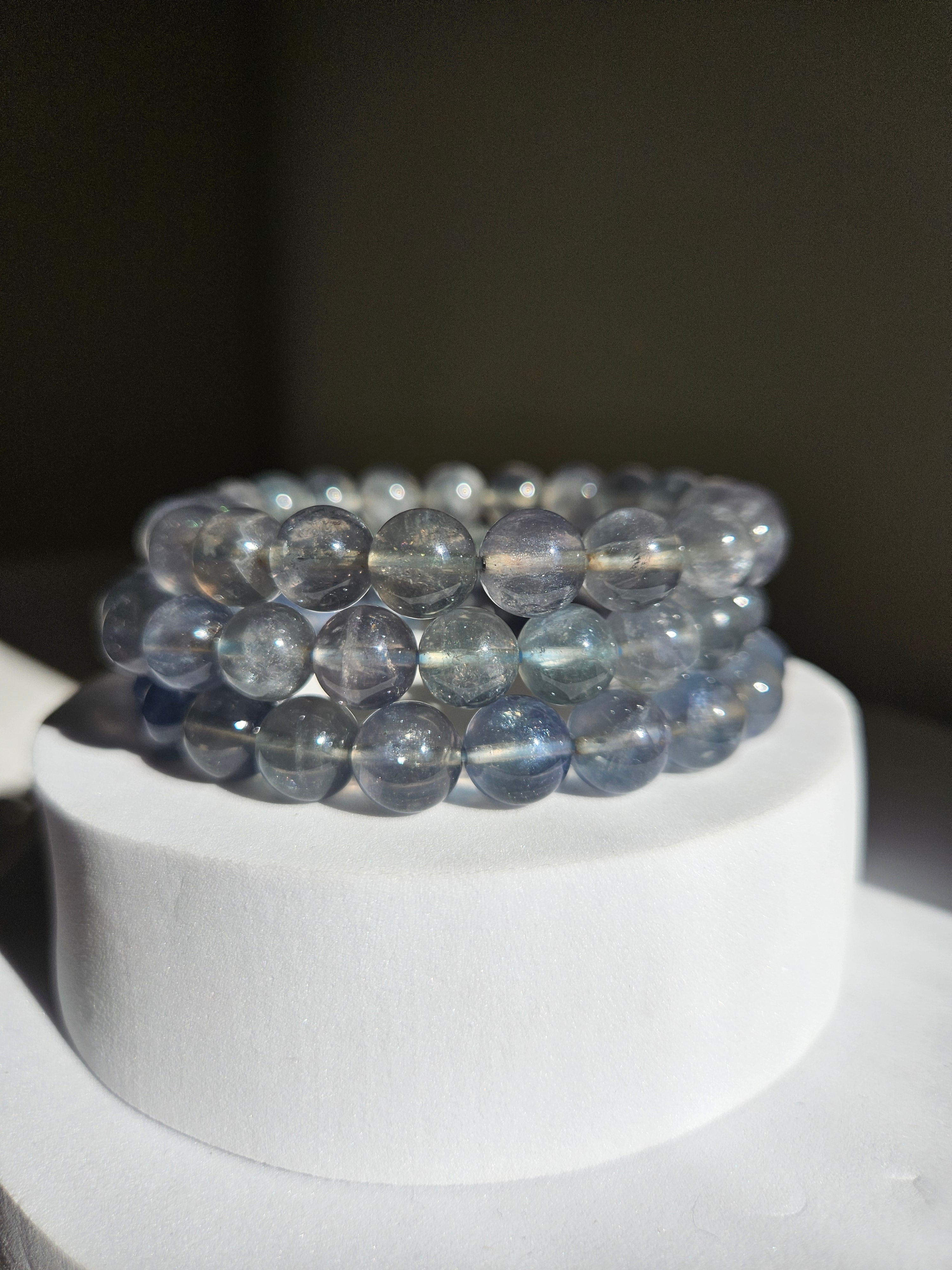 Blue Fluorite Bead Bracelet | 9mm