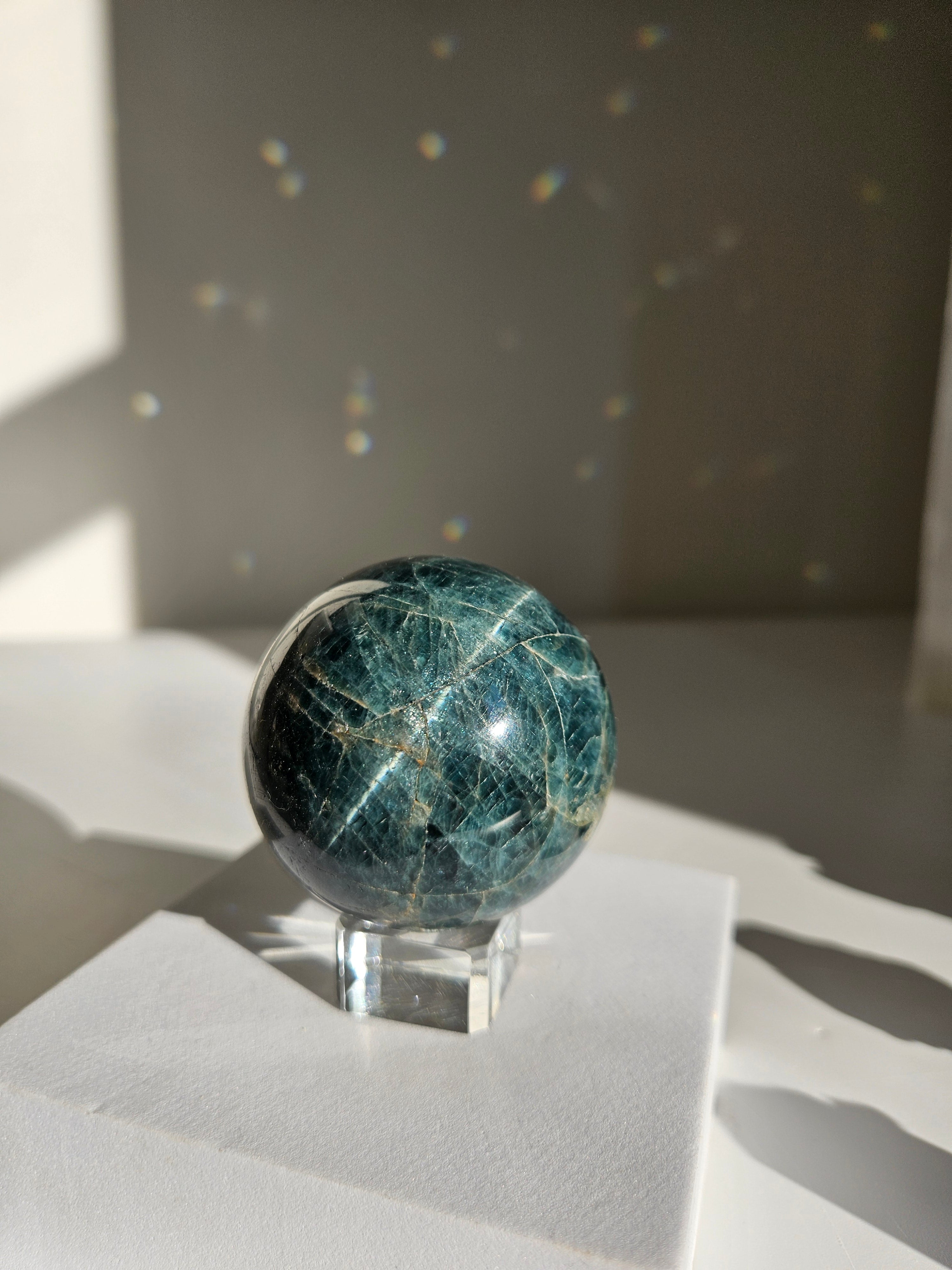 Blue Apatite Sphere 001