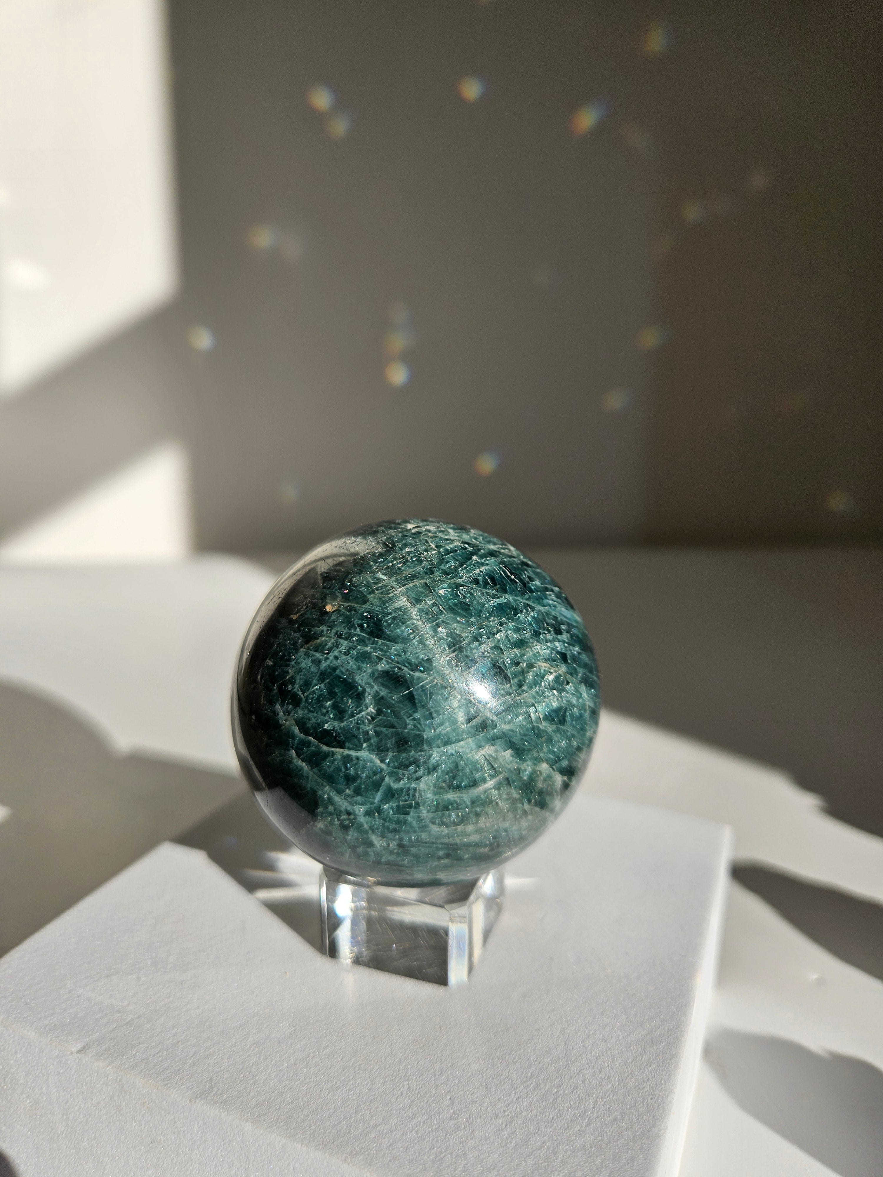 Blue Apatite Sphere 002