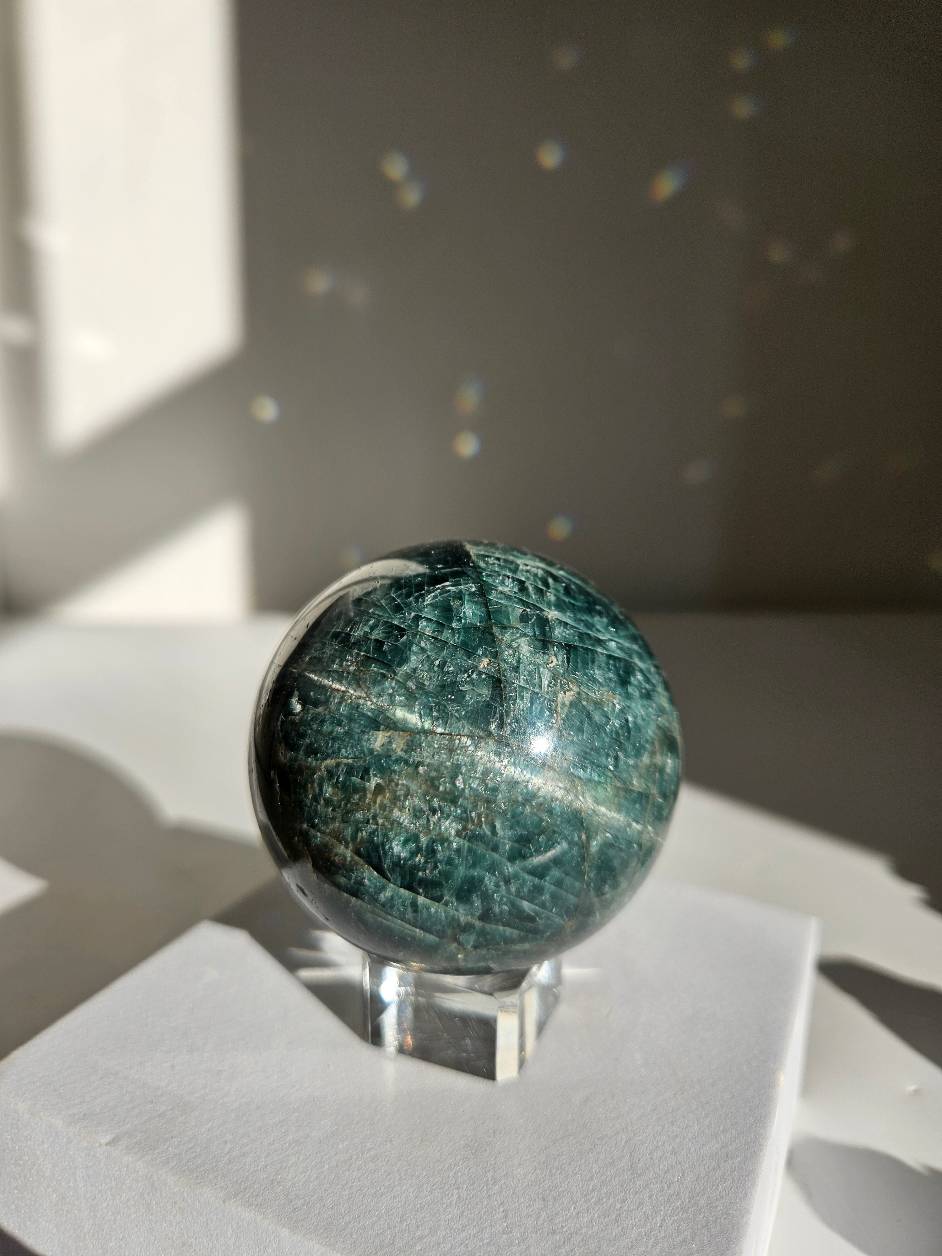 Blue Apatite Sphere 004