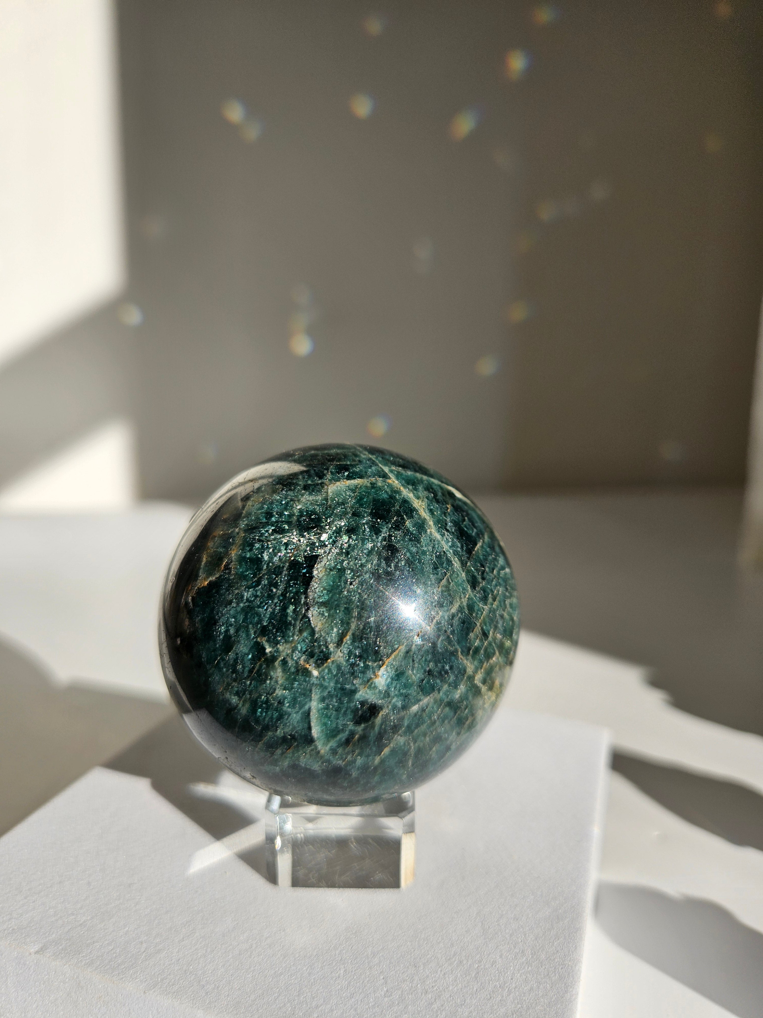 Blue Apatite Sphere 006