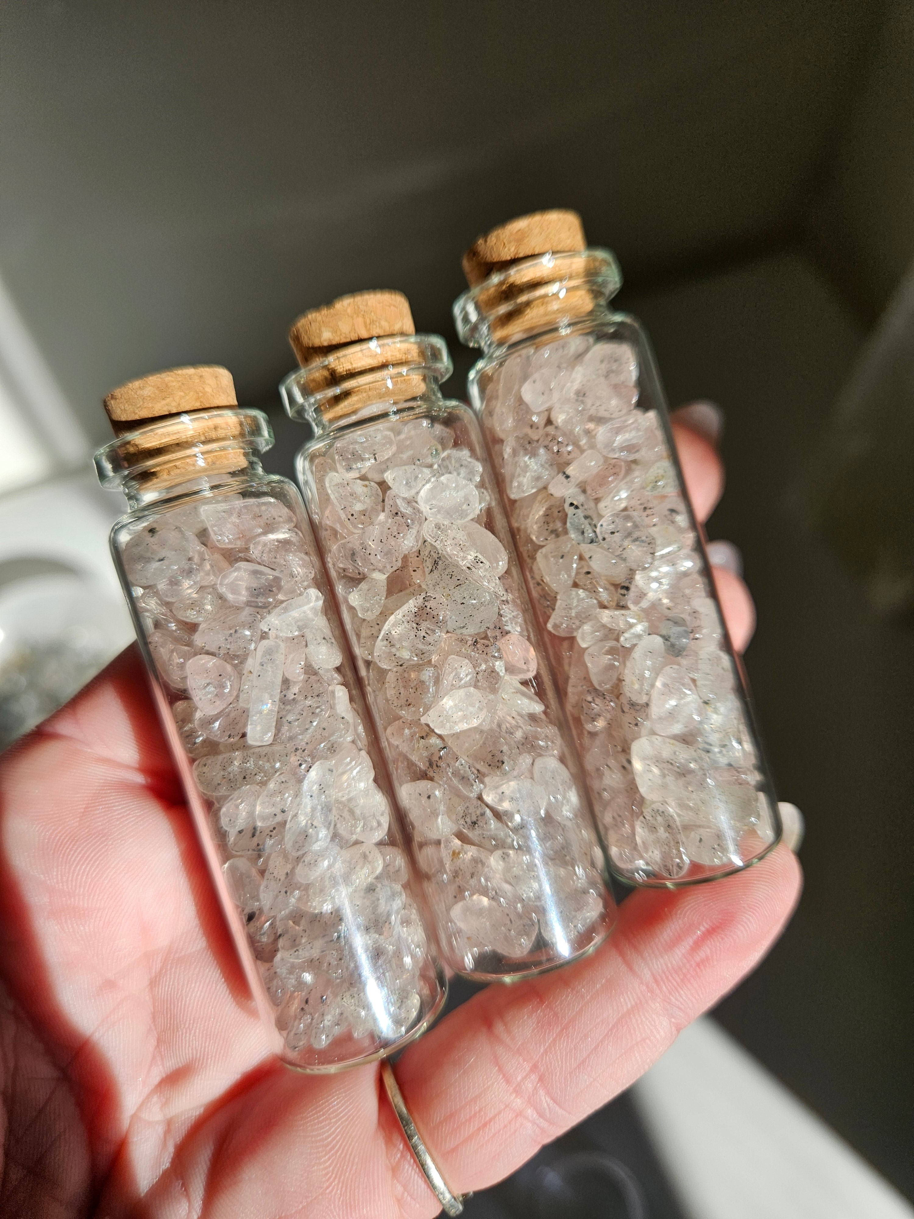 Mica in Rose Quartz Vial