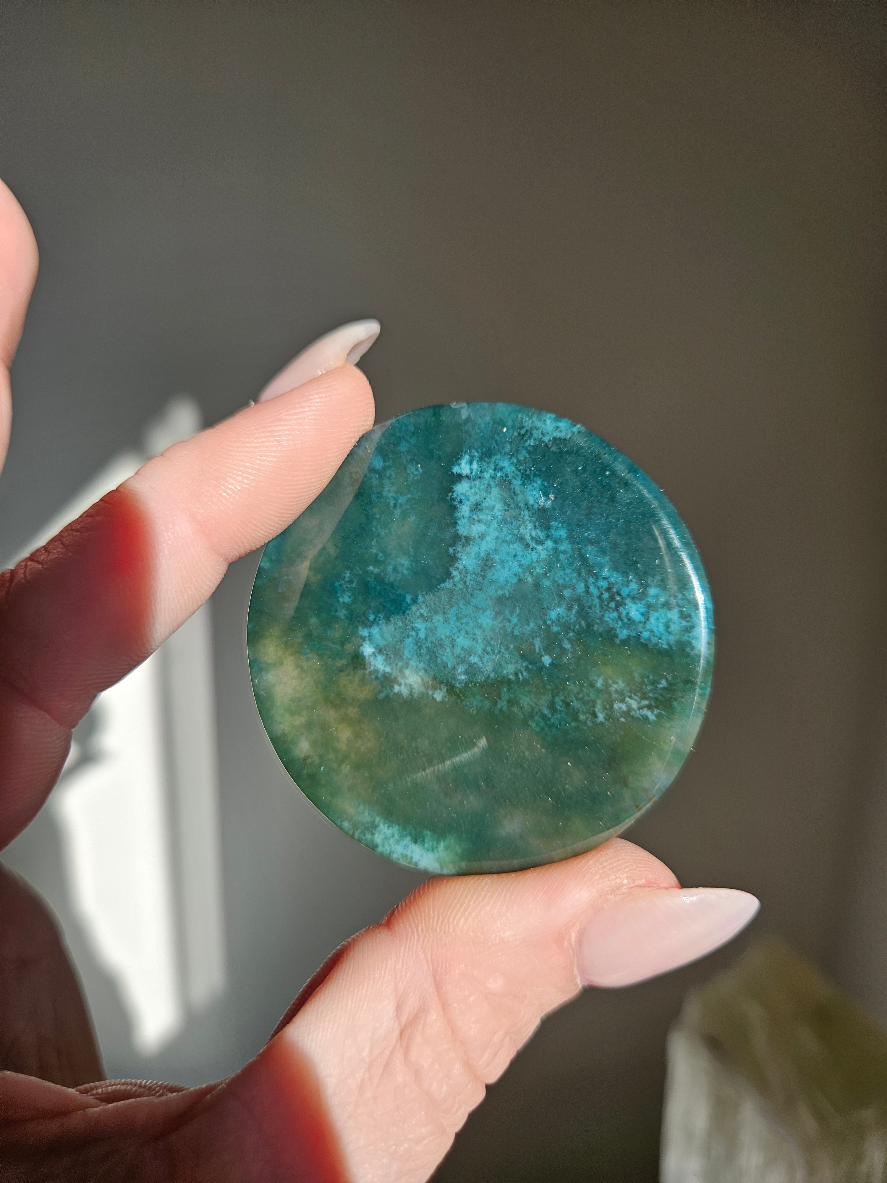 Moss Agate Disk 003