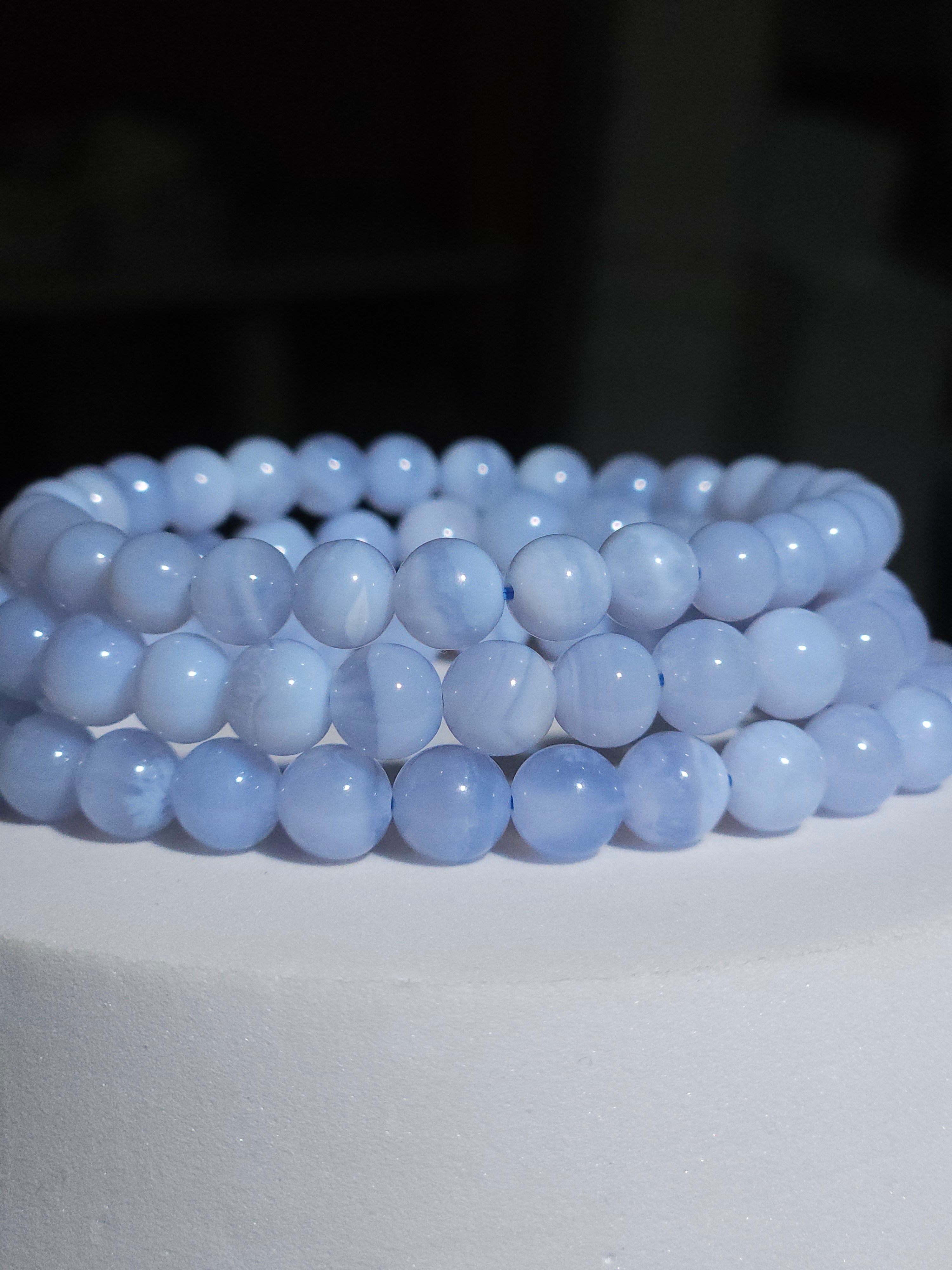 Blue Lace Agate bracelet | 6.5mm