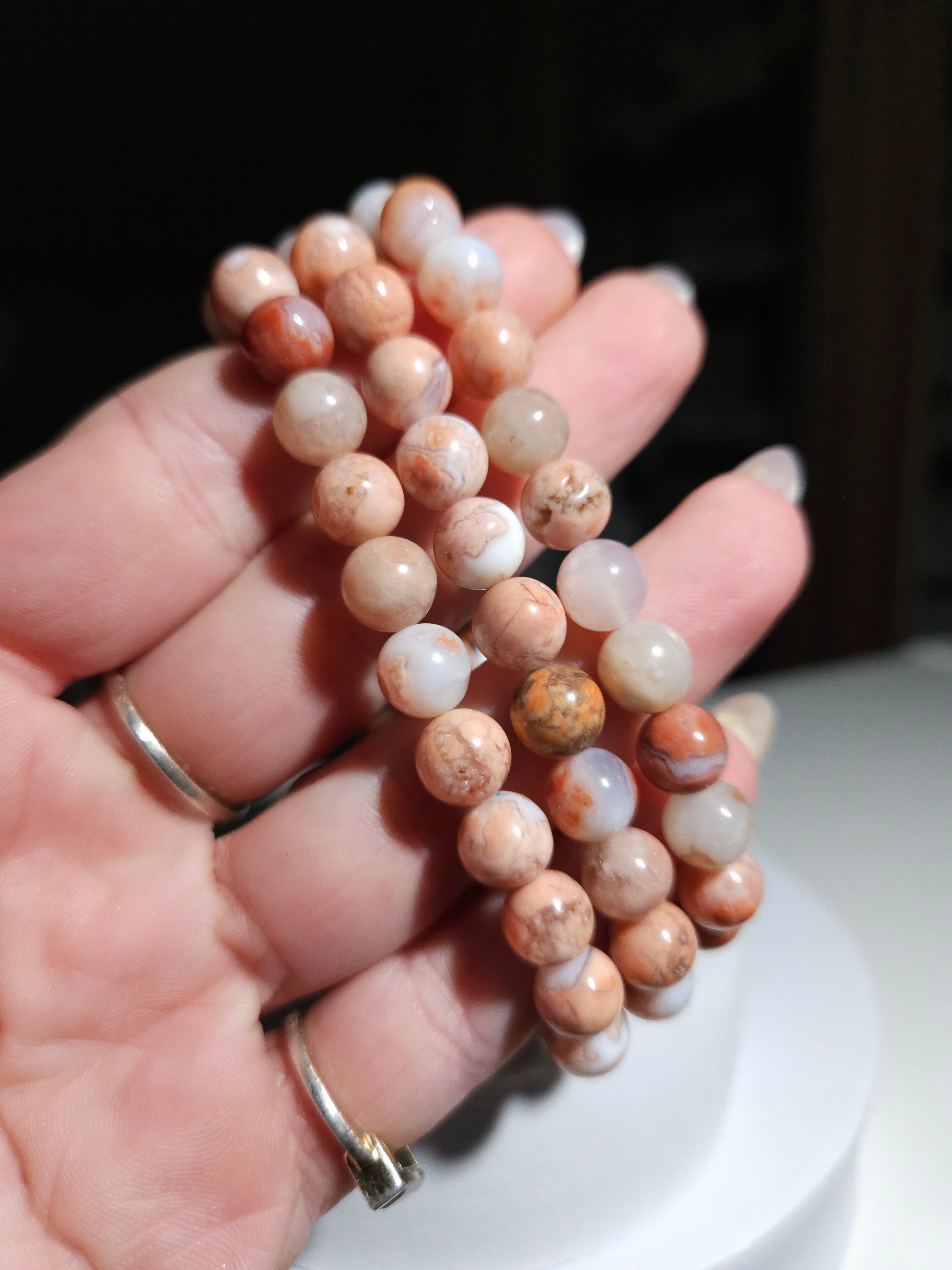 Pink Agate bracelet | 8mm