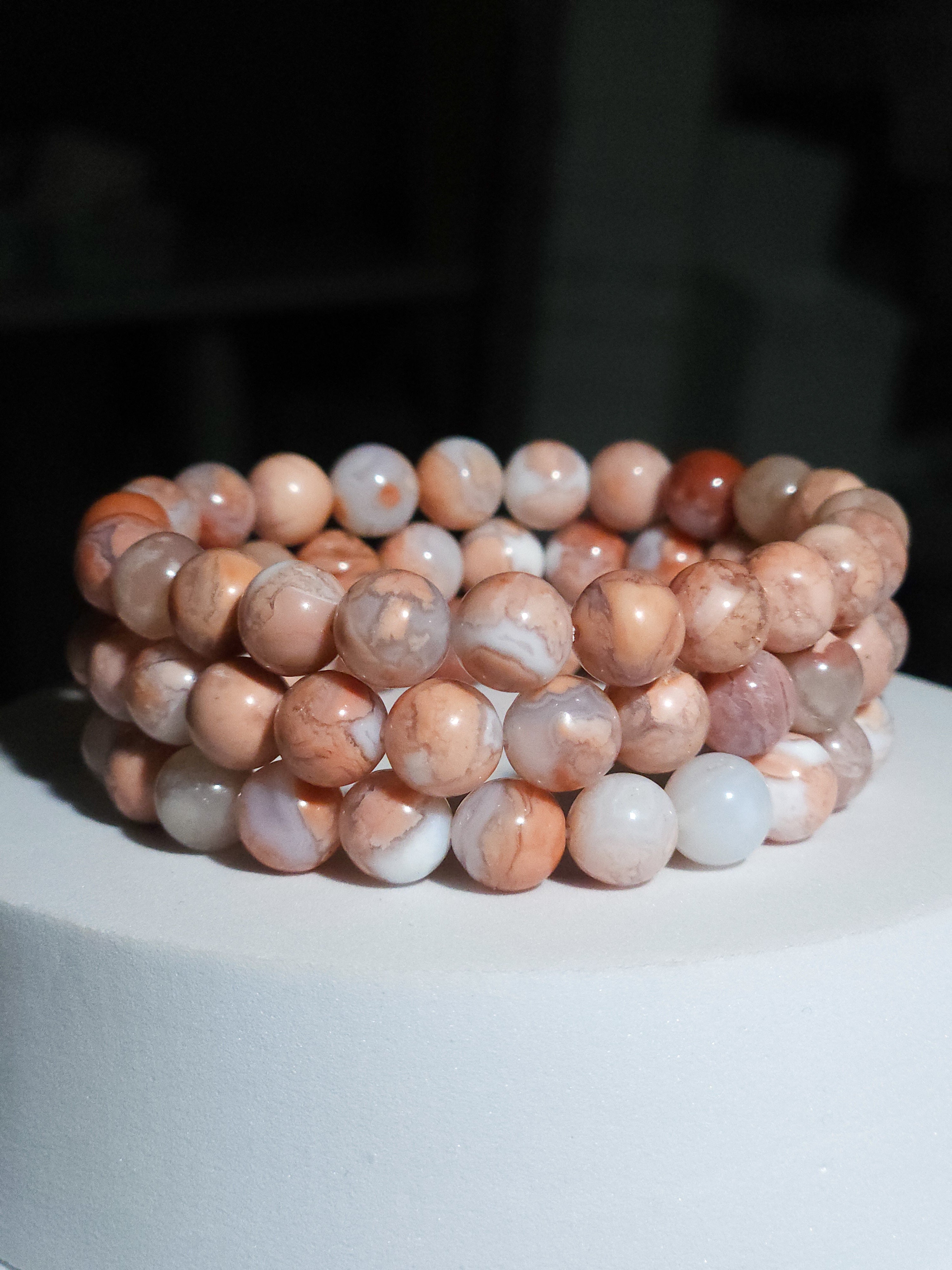 Pink Agate bracelet | 8mm