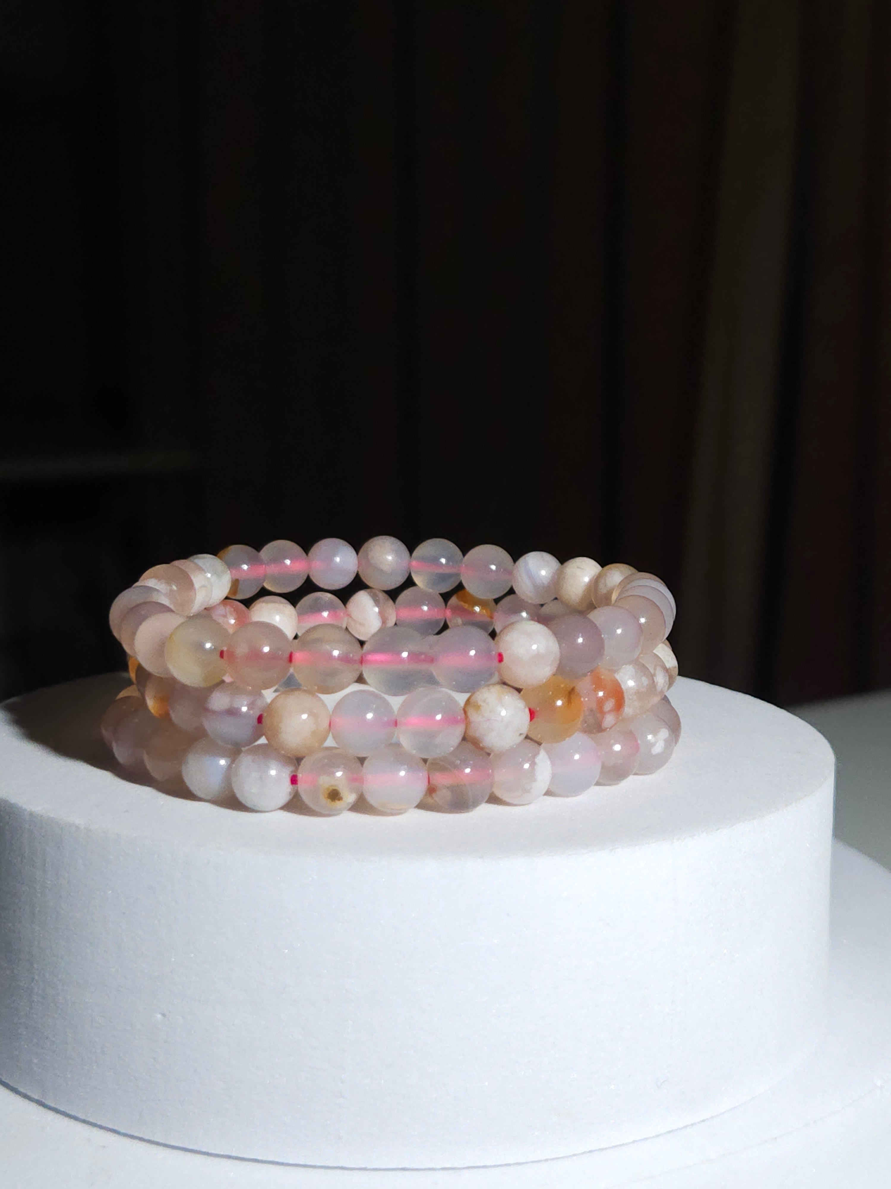 Flower Agate Bracelet | 6mm