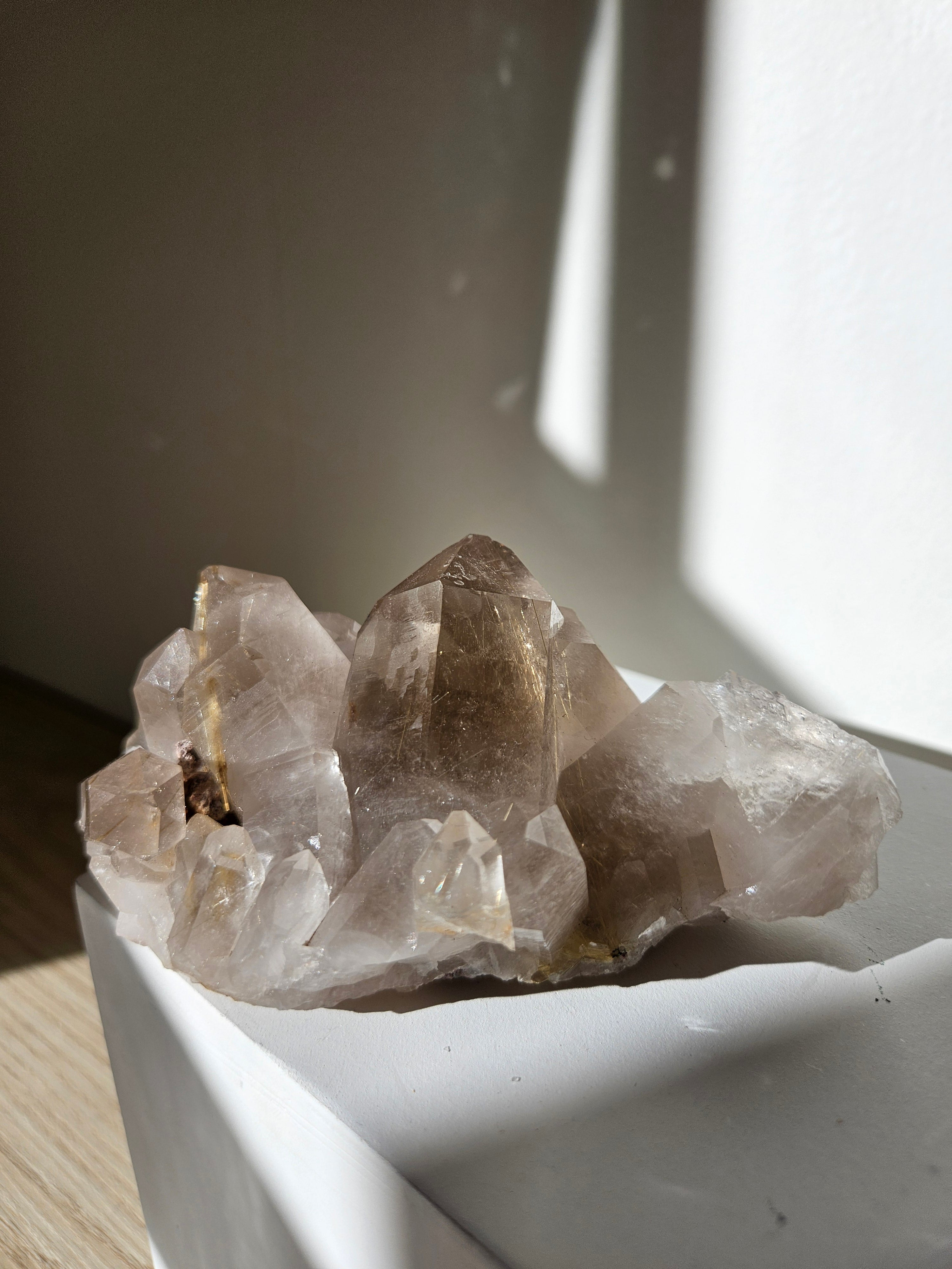 Smoky Rutile Quartz Cluster 001