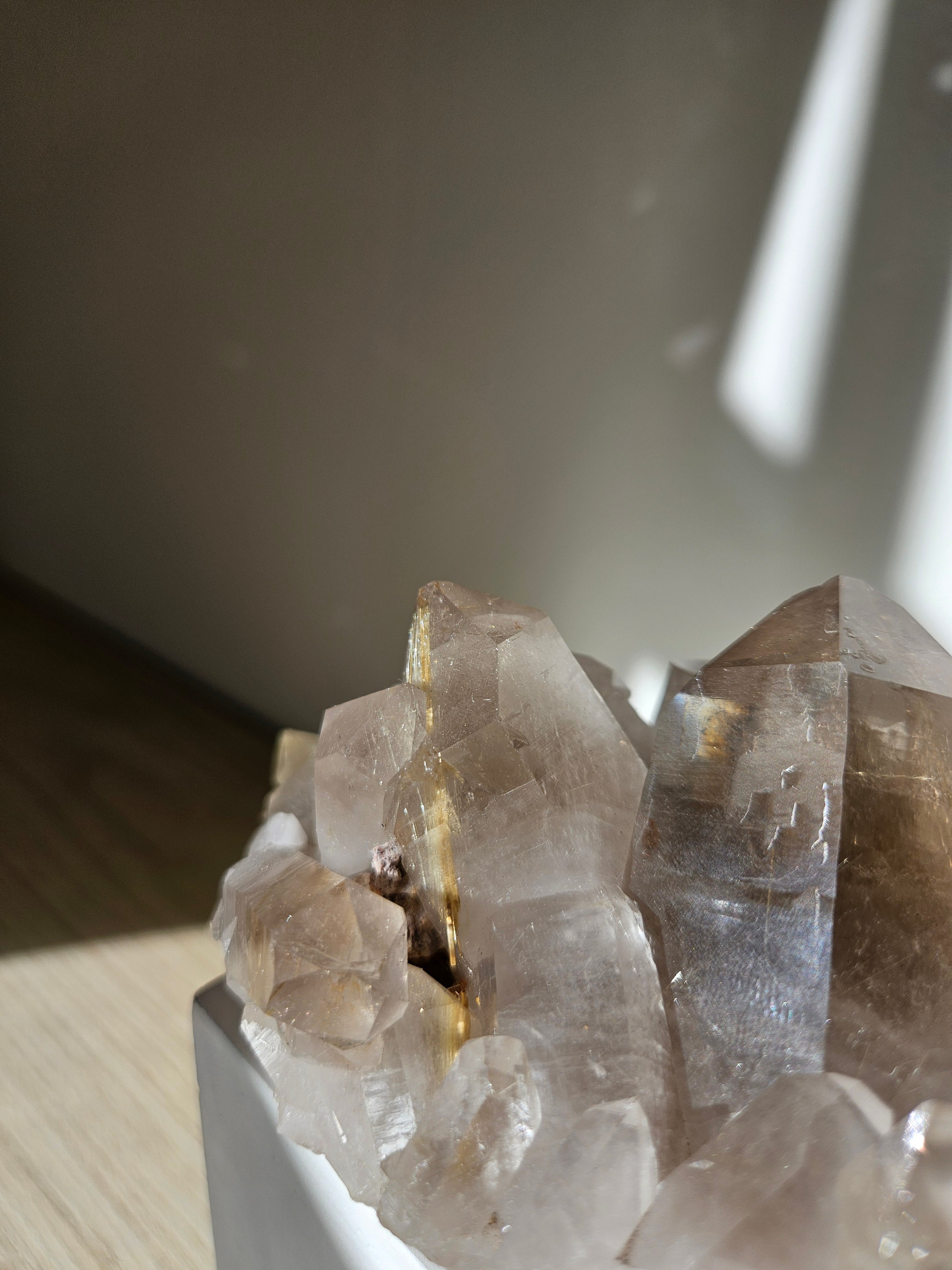 Smoky Rutile Quartz Cluster 001