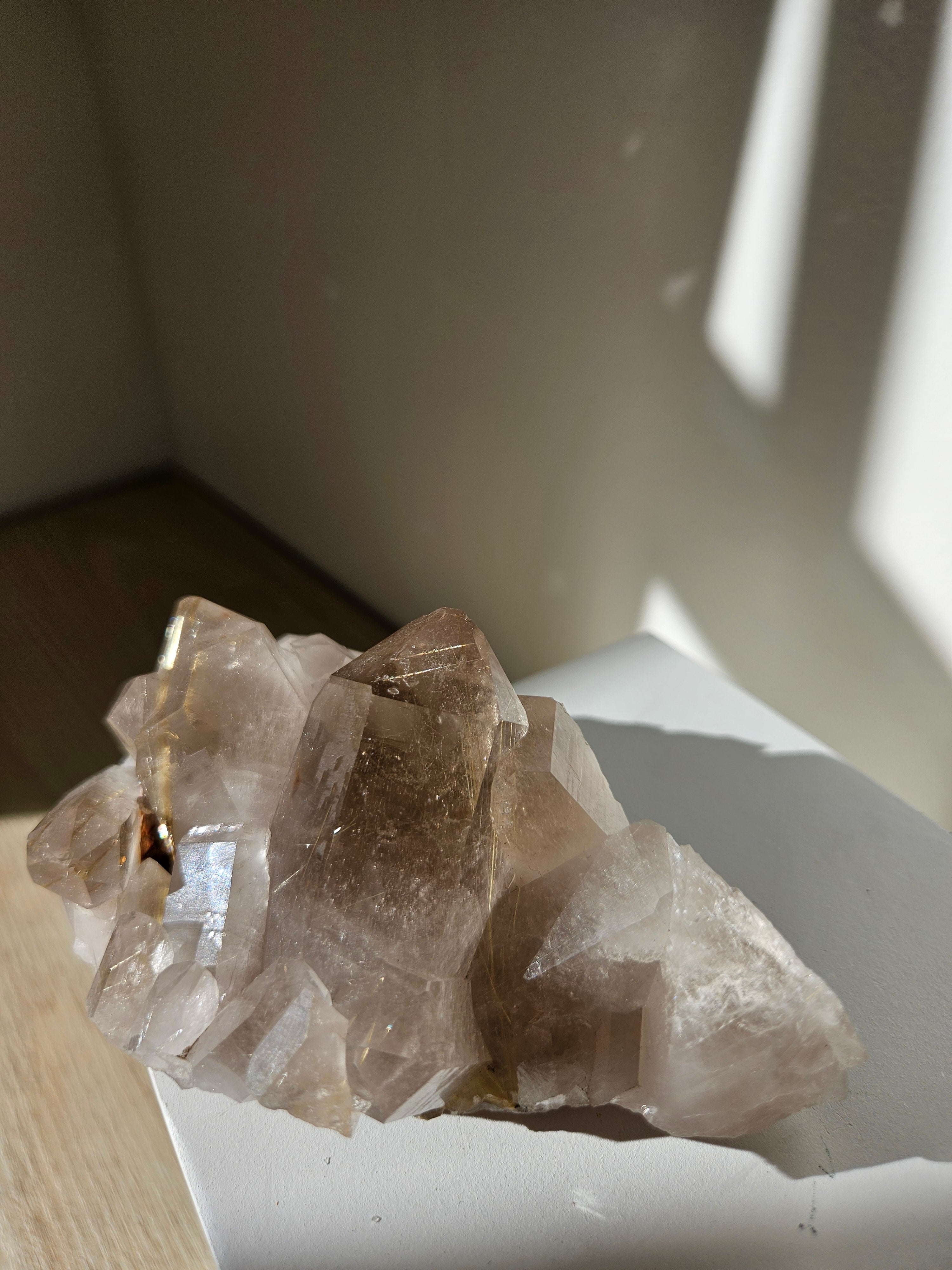 Smoky Rutile Quartz Cluster 001