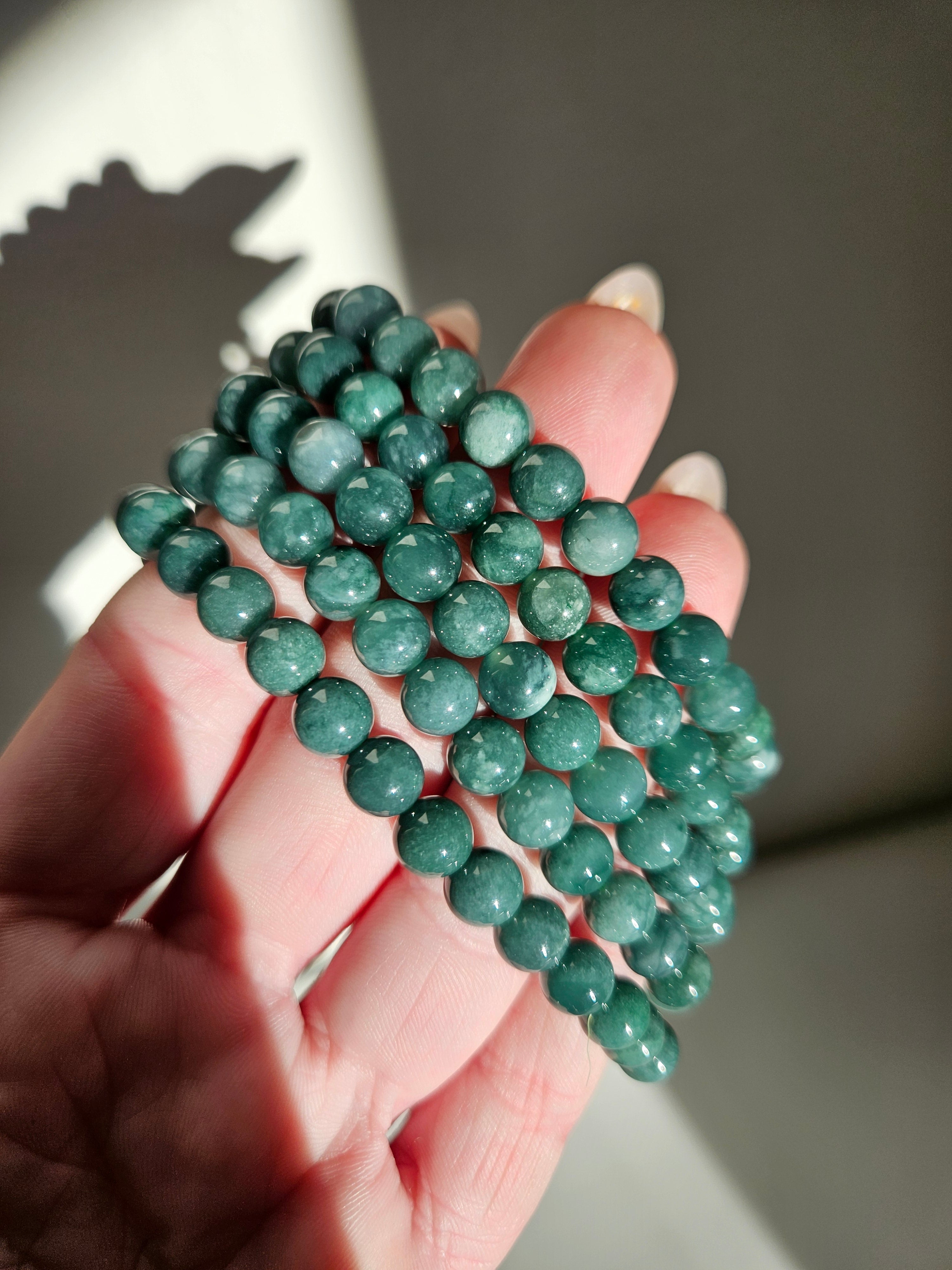 Teal Jade Bracelet | 7mm