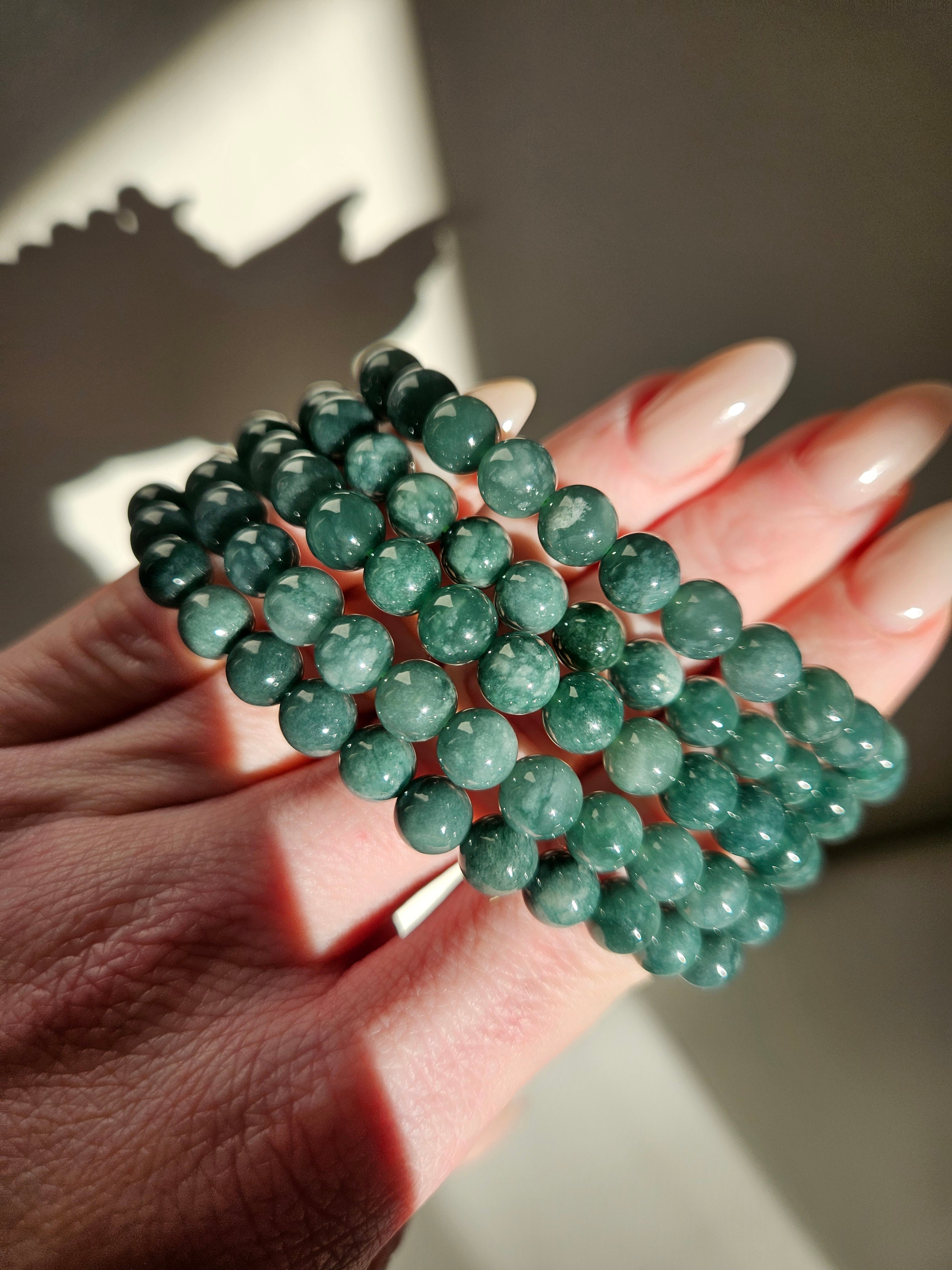 Teal Jade Bracelet | 7mm