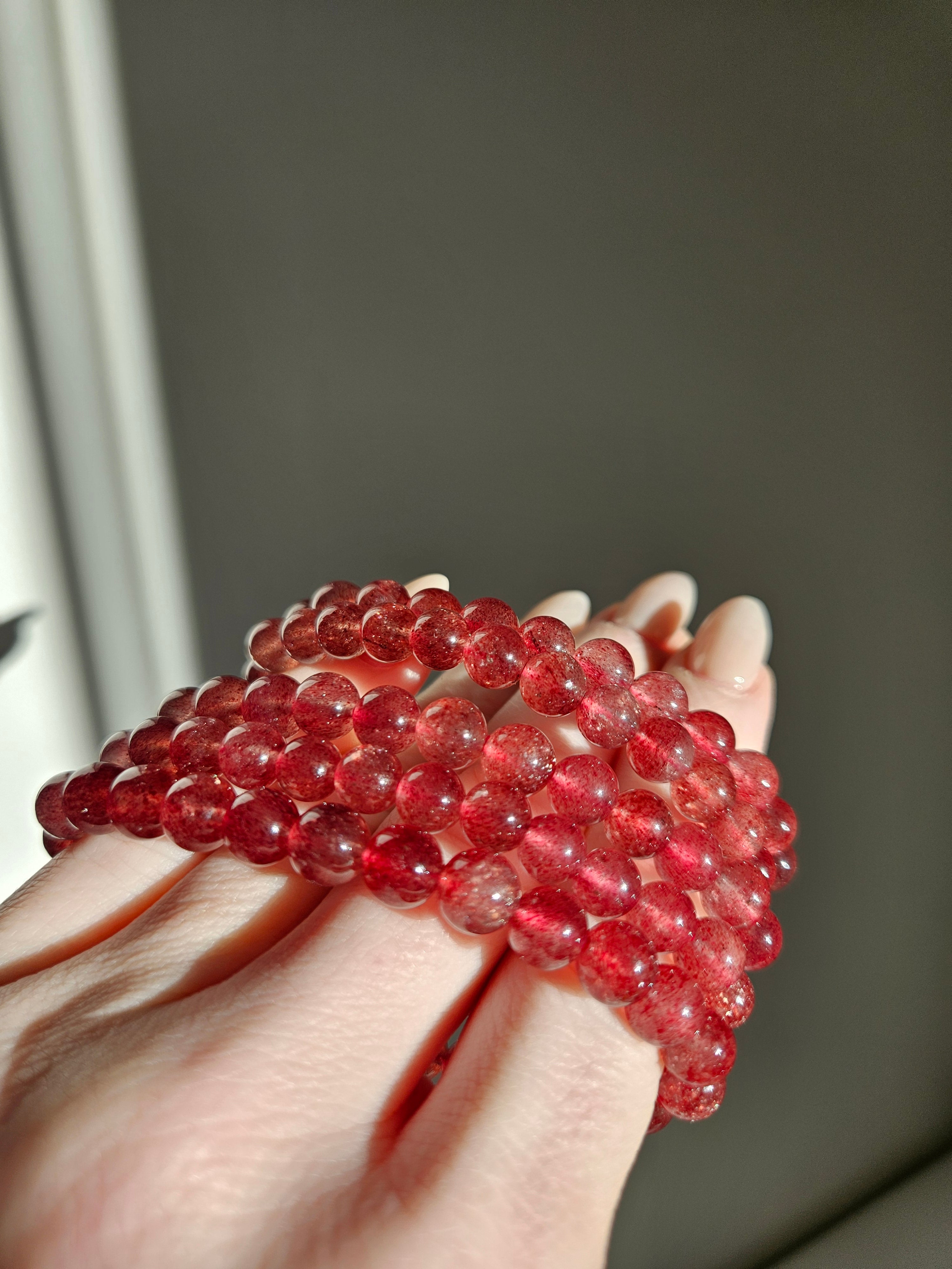 Strawberry Quartz Bracelet | 7mm