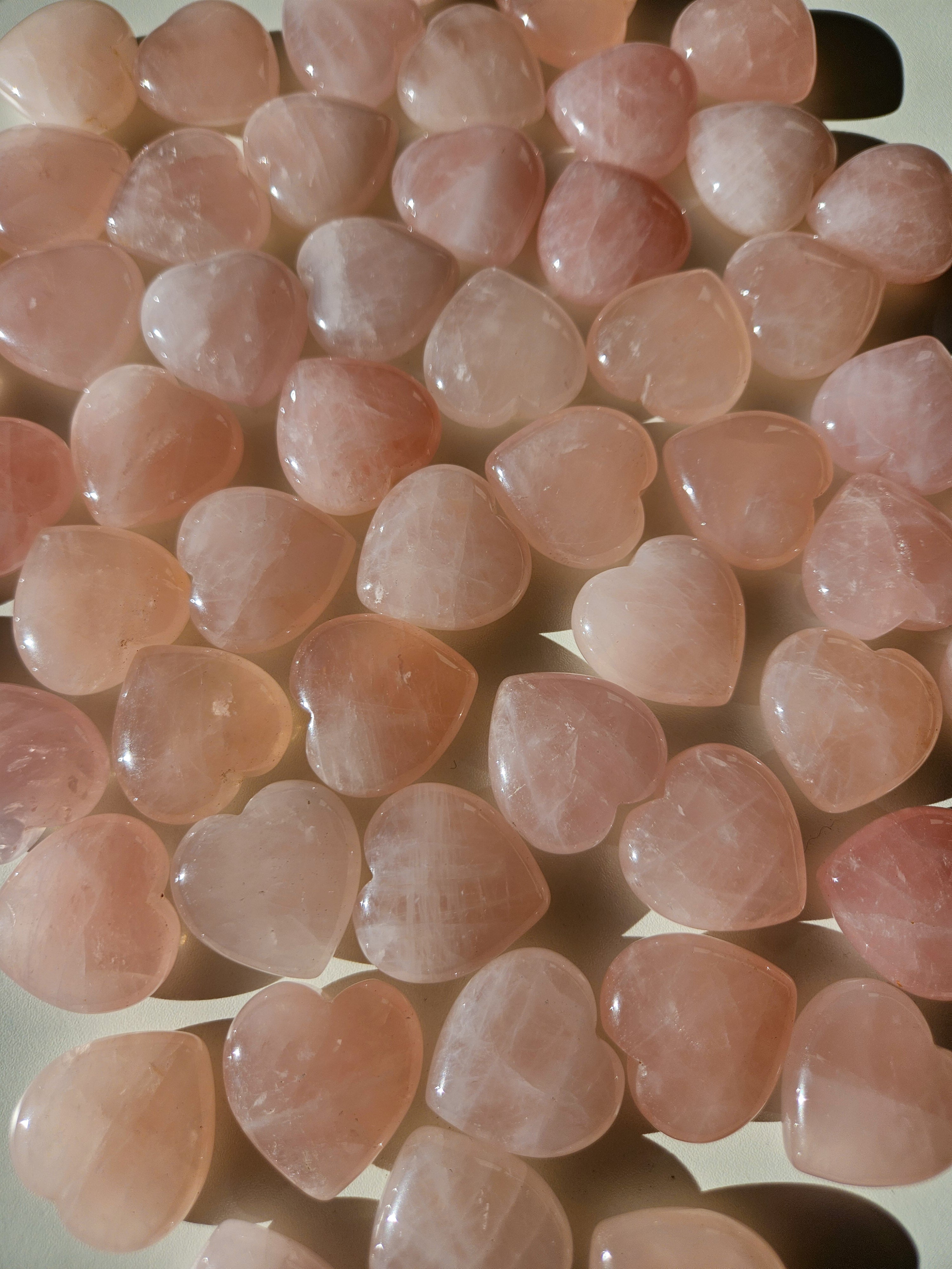 Rose Quartz Mini Hearts | Valentines Set of 5