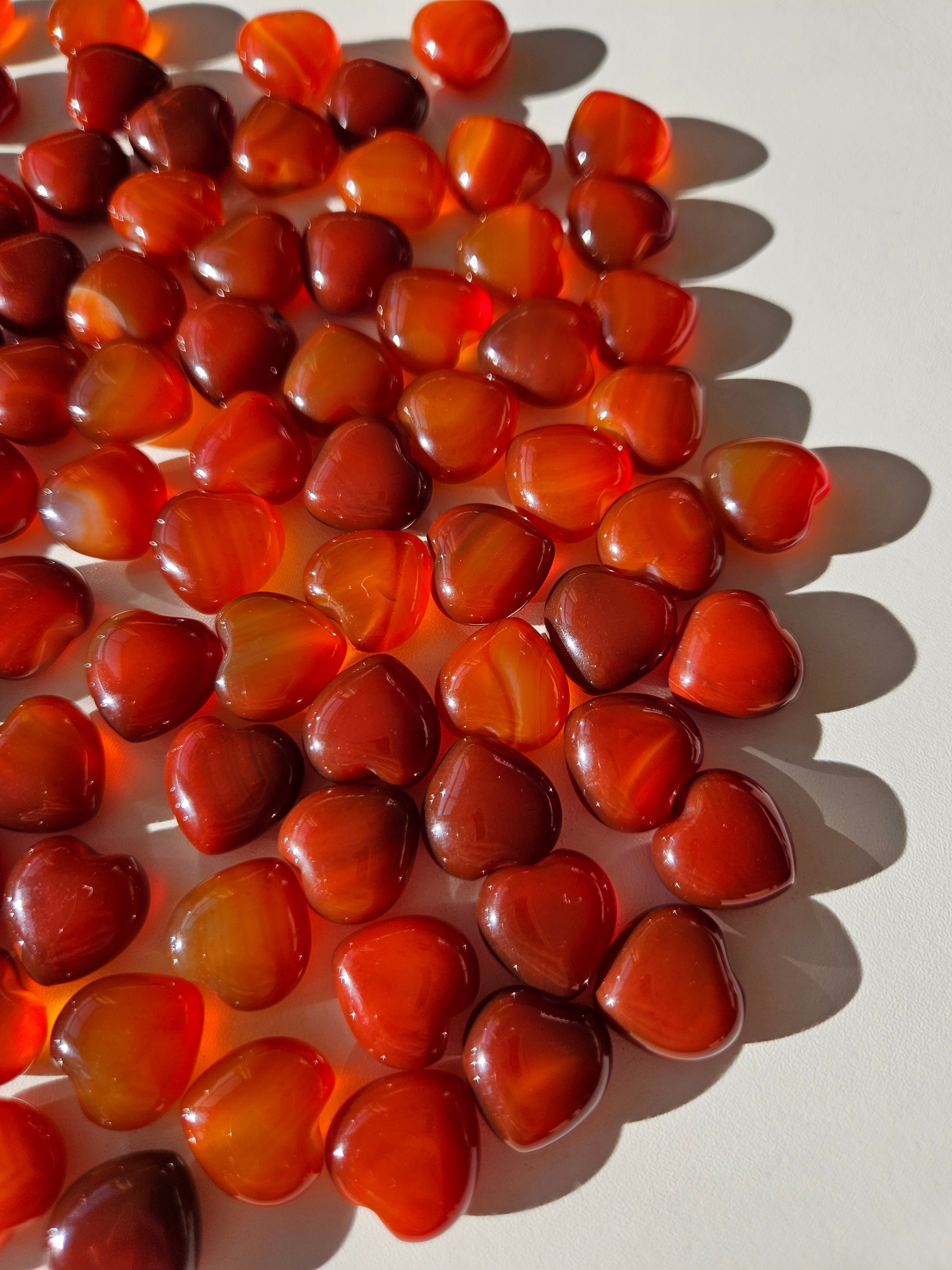 Carnelian Mini Hearts | Valentines Set of 10