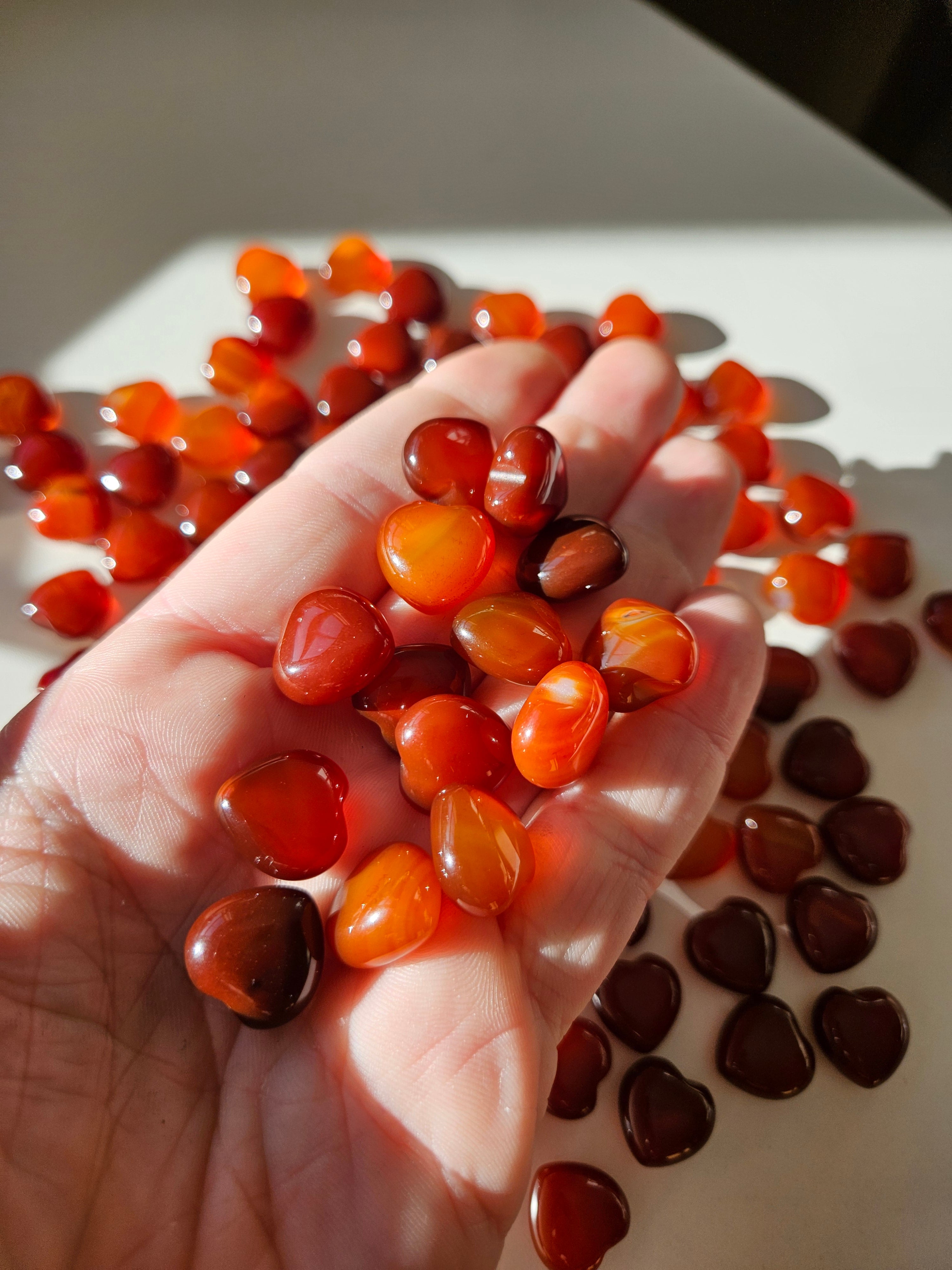 Carnelian Mini Hearts | Valentines Set of 10