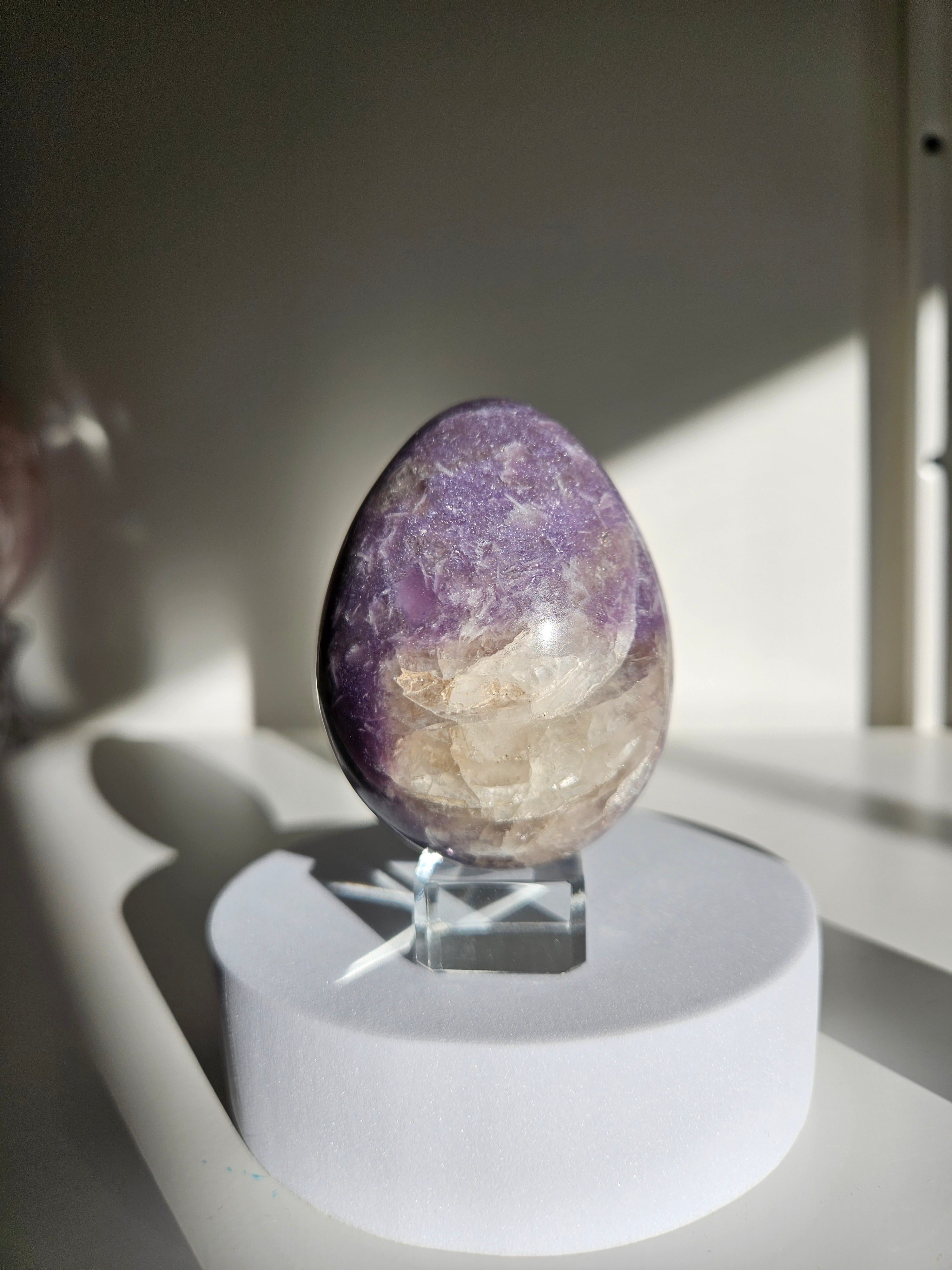 Lepidolite x Smoky Quartz Egg 001