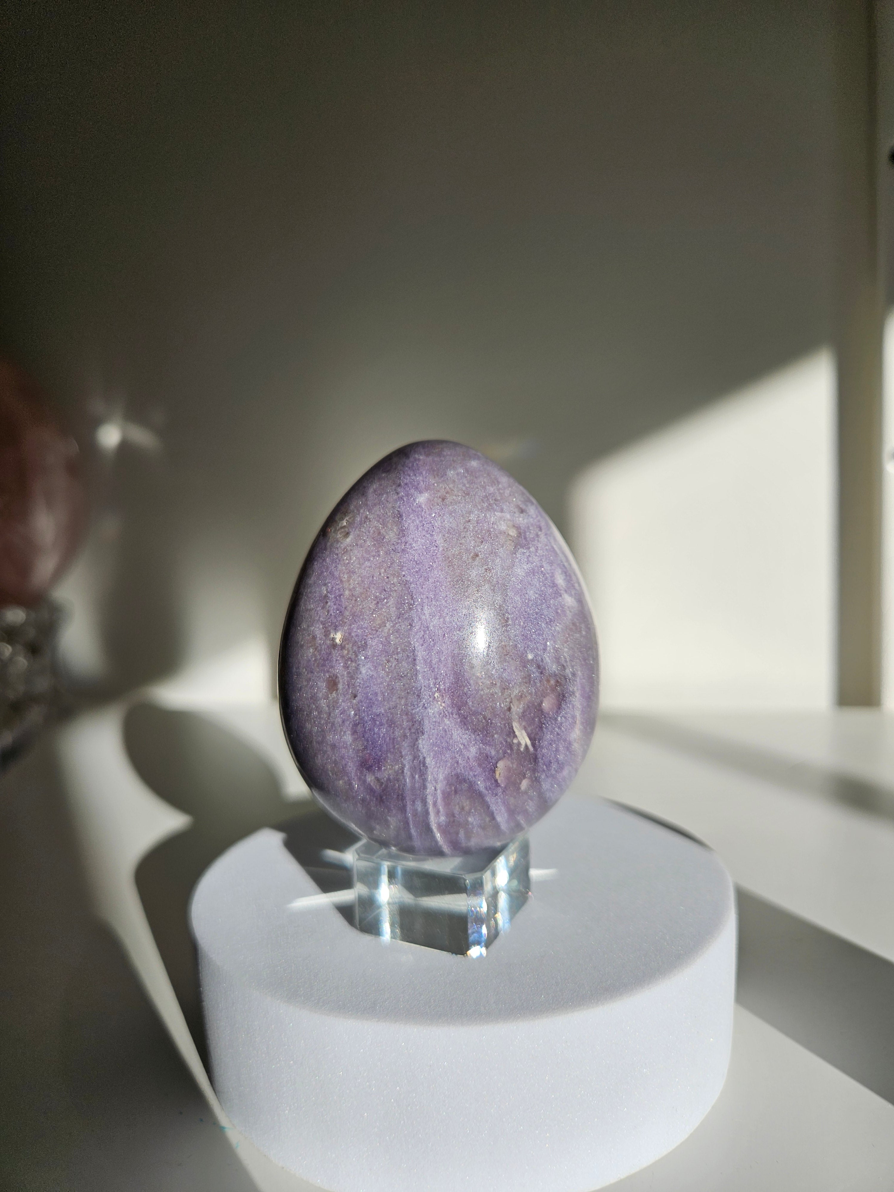 Lepidolite x Smoky Quartz Egg 003