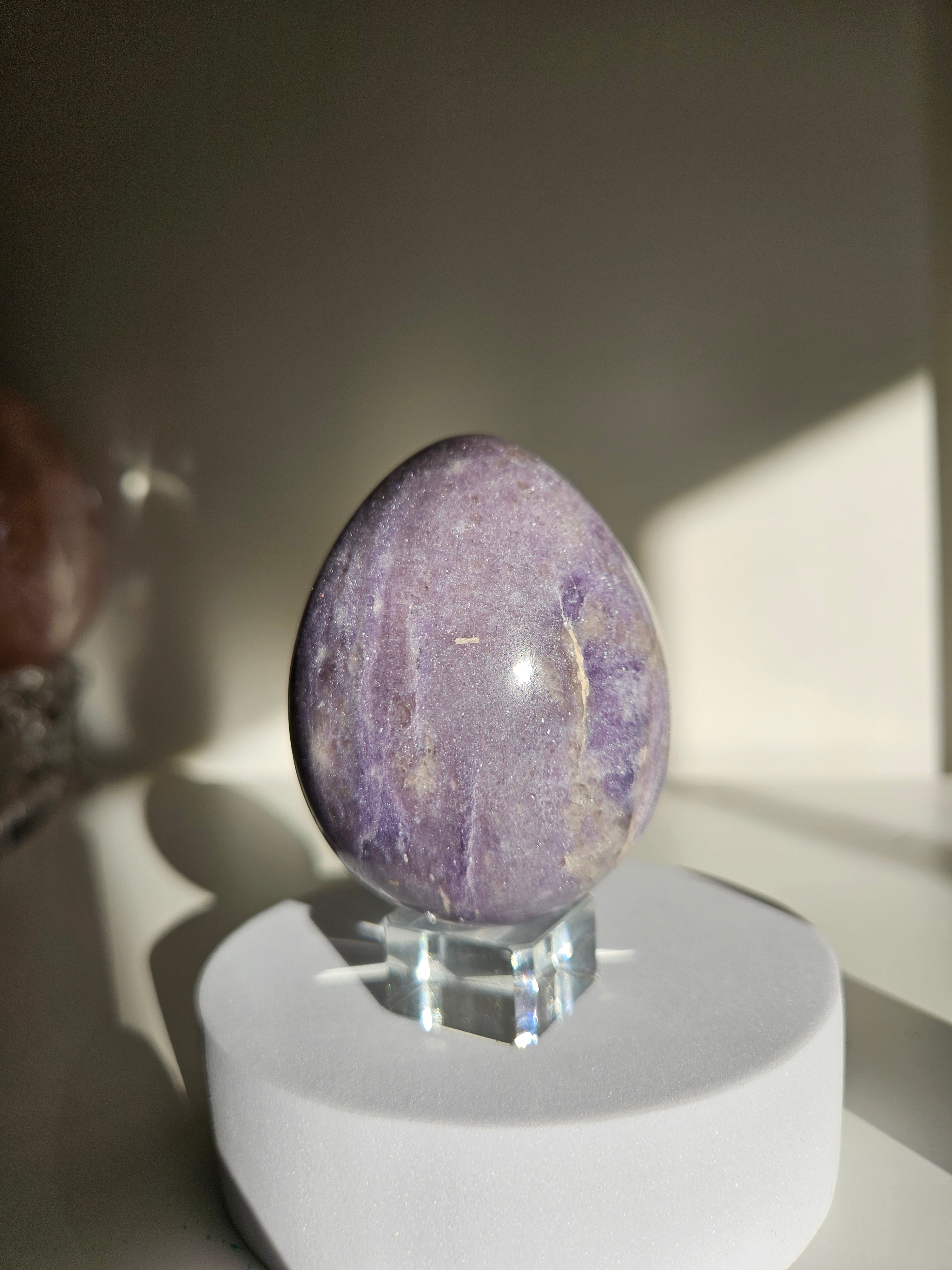 Lepidolite x Smoky Quartz Egg 003