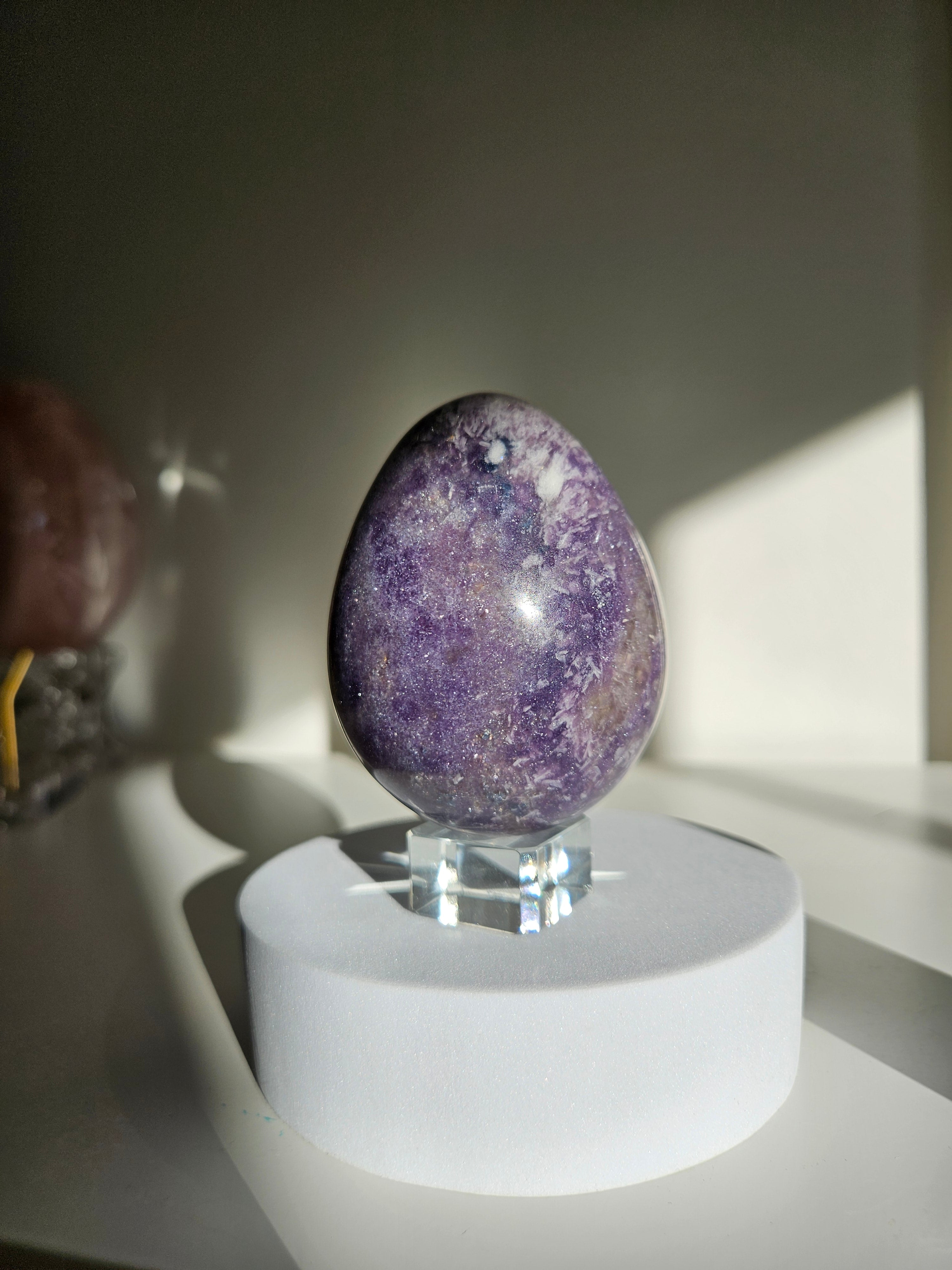 Lepidolite x Smoky Quartz Egg 004