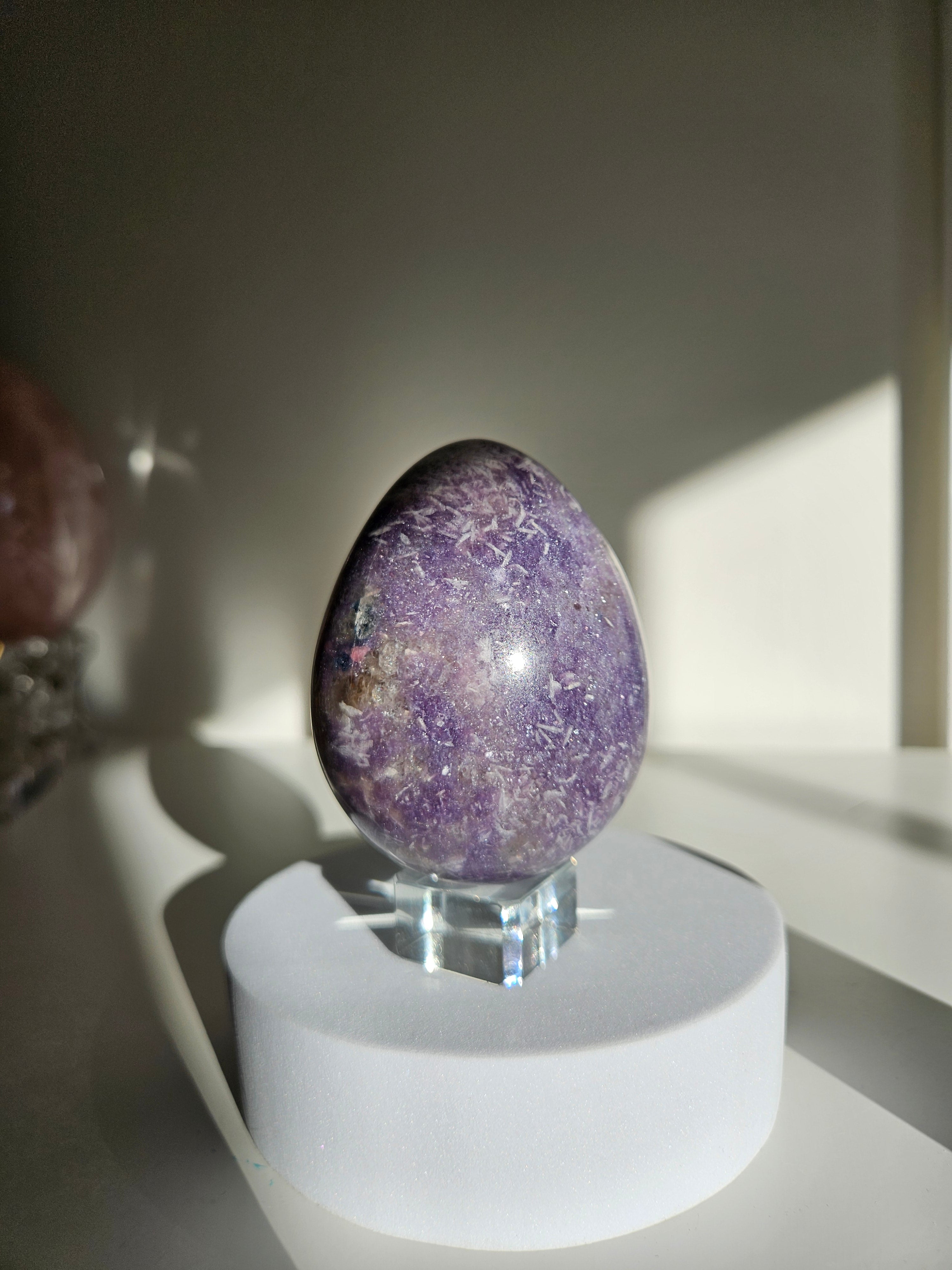 Lepidolite x Smoky Quartz Egg 004