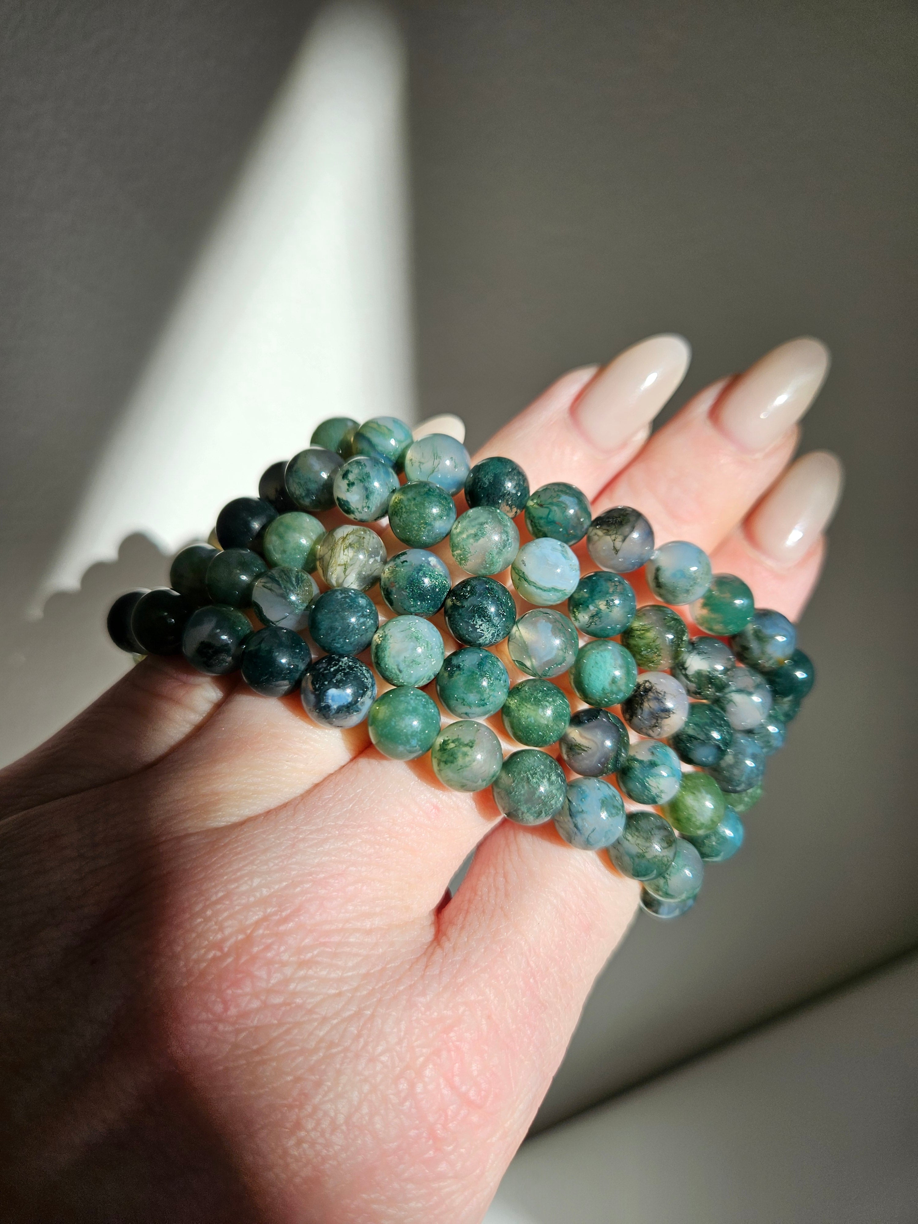 Moss Agate bracelet | 8mm