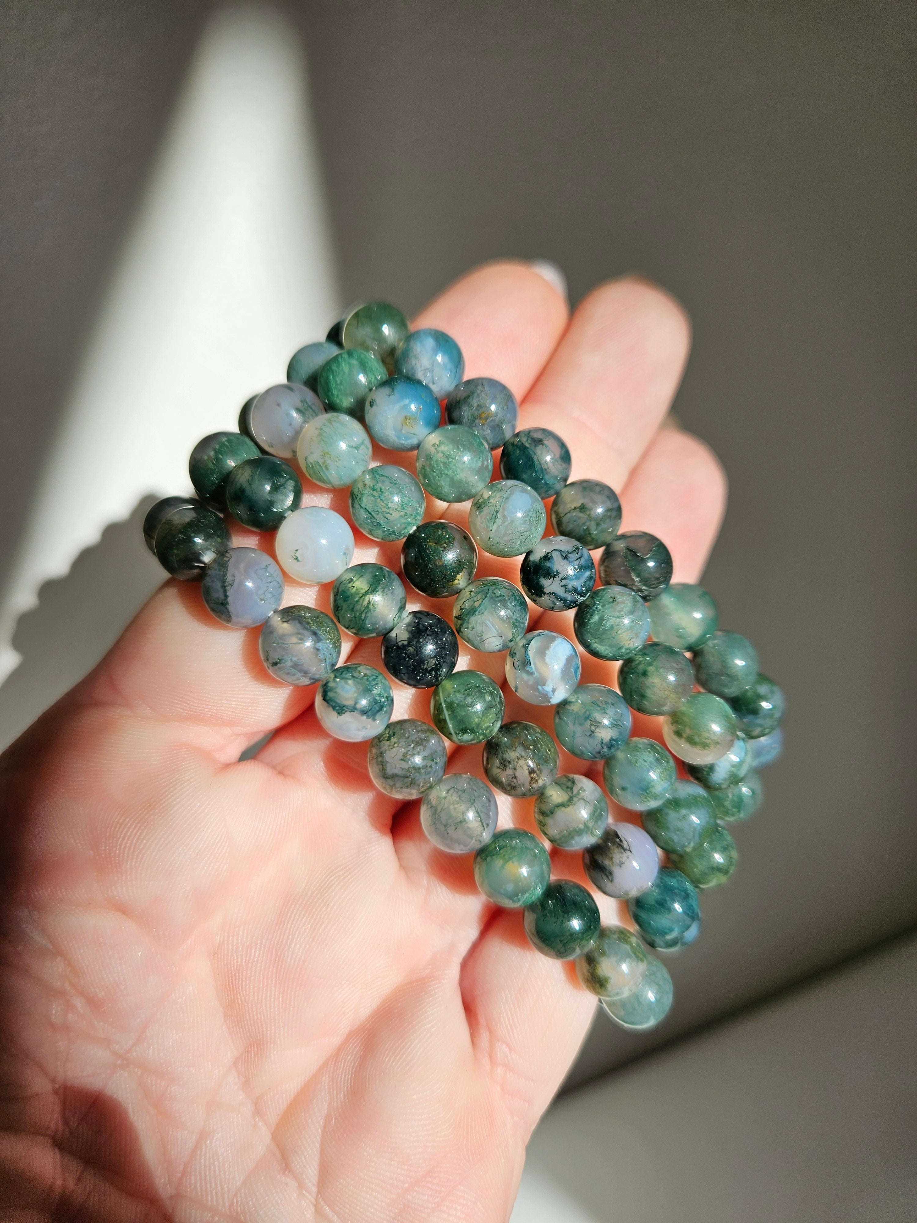 Moss Agate bracelet | 8mm